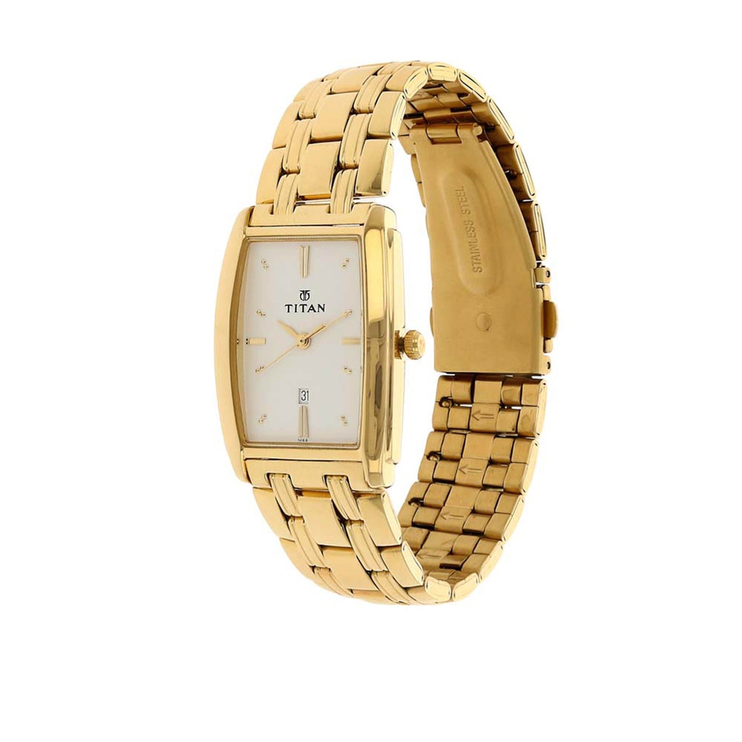 Titan Regalia White Dial Analog with Date Metal Strap watch for Men