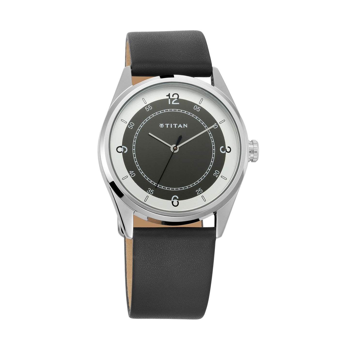 Titan Quartz Analog White Dial Leather Strap Watch for Men