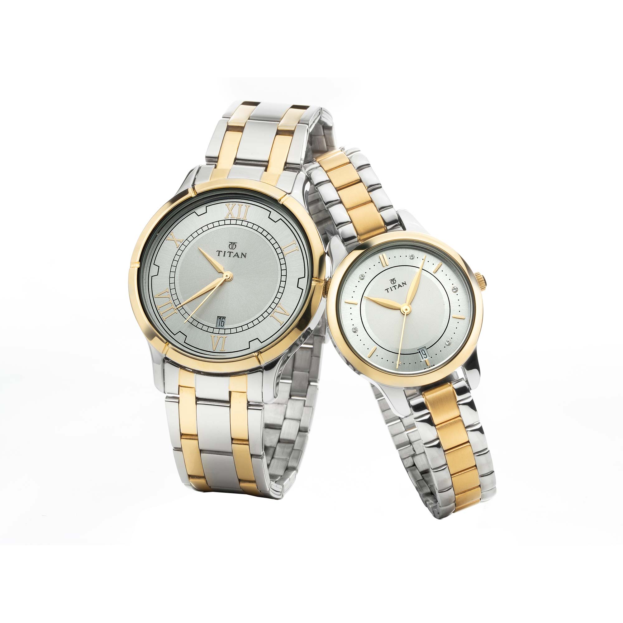 Titan Quartz Analog with Date Silver Dial Stainless Steel Strap