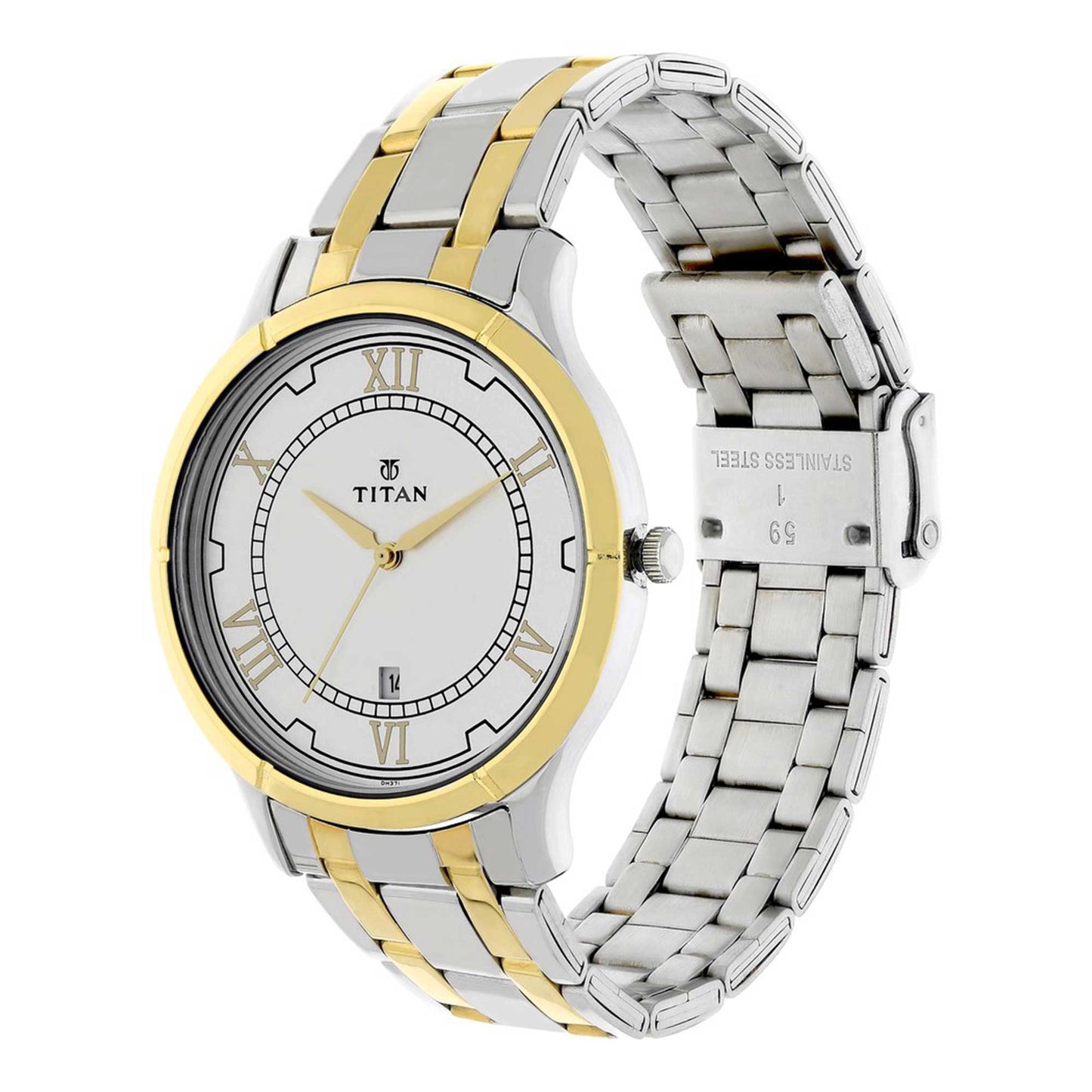 Titan Analog with Date Dial Stainless Steel Strap watch for Men