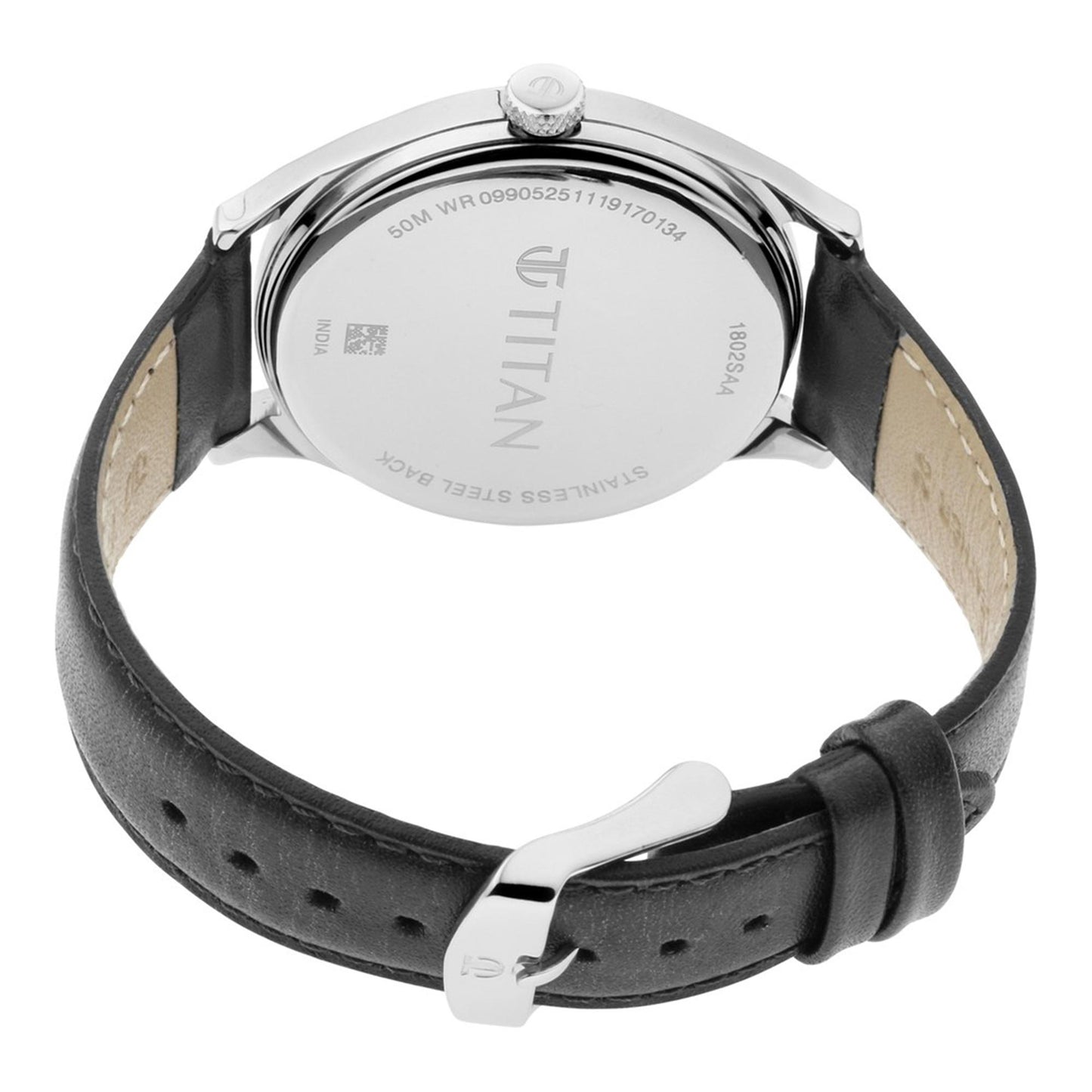 Titan Quartz Analog Blue Dial Leather Strap Watch for Men