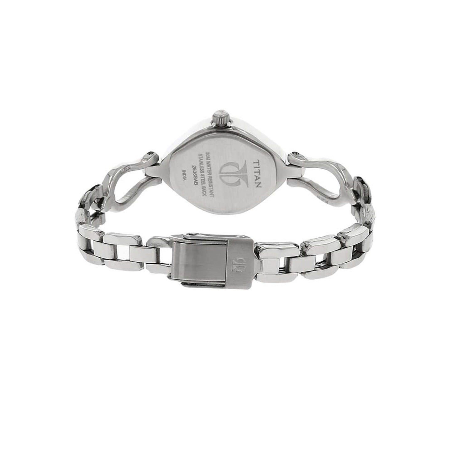 Titan Quartz Analog Silver Dial Stainless Steel Strap Watch for Women