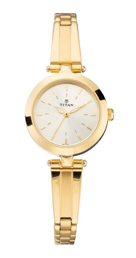 Titan Karishma Champagne Dial Women Watch With Stainless Steel Strap