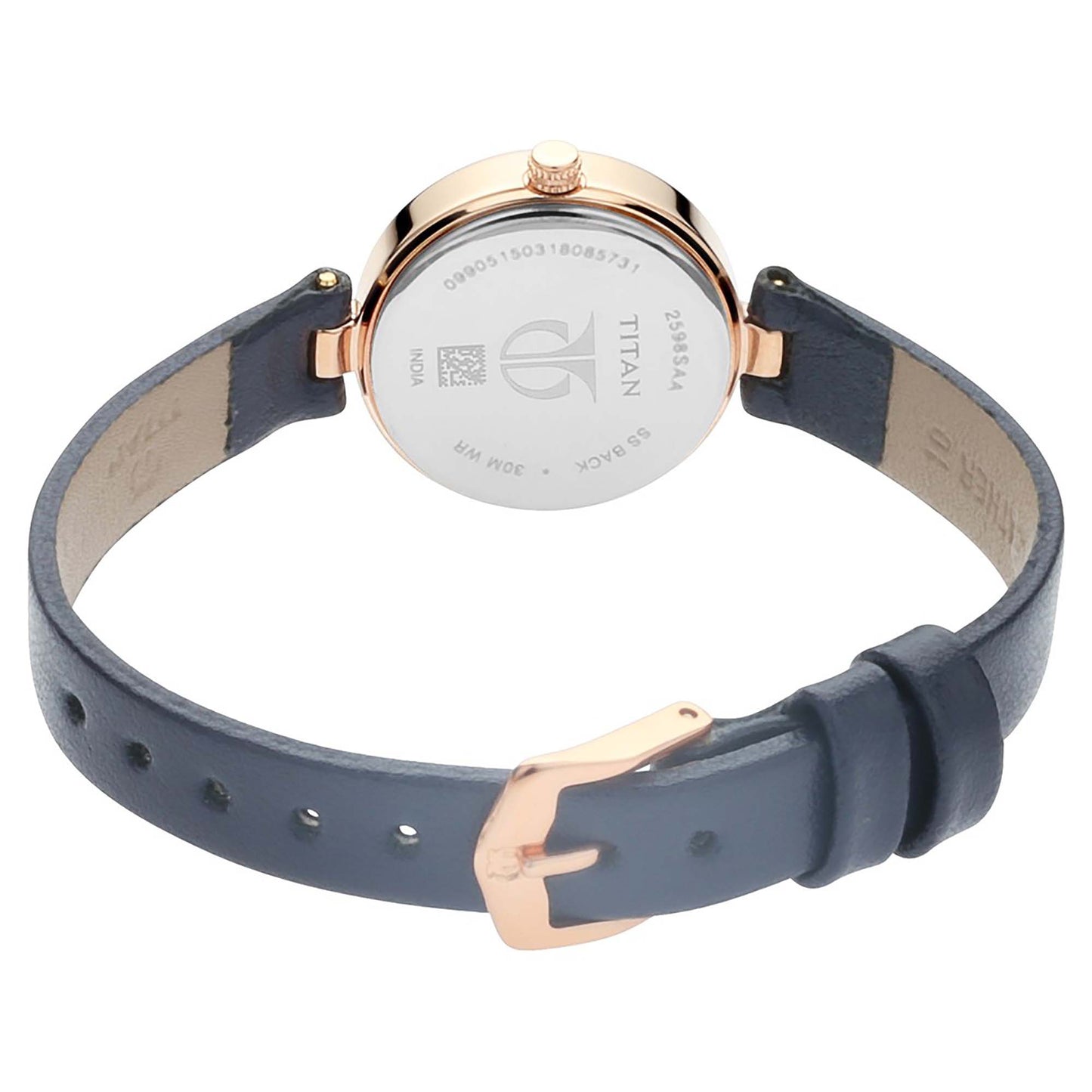 Titan Quartz Analog Rose Gold Dial Leather Strap Watch for Women