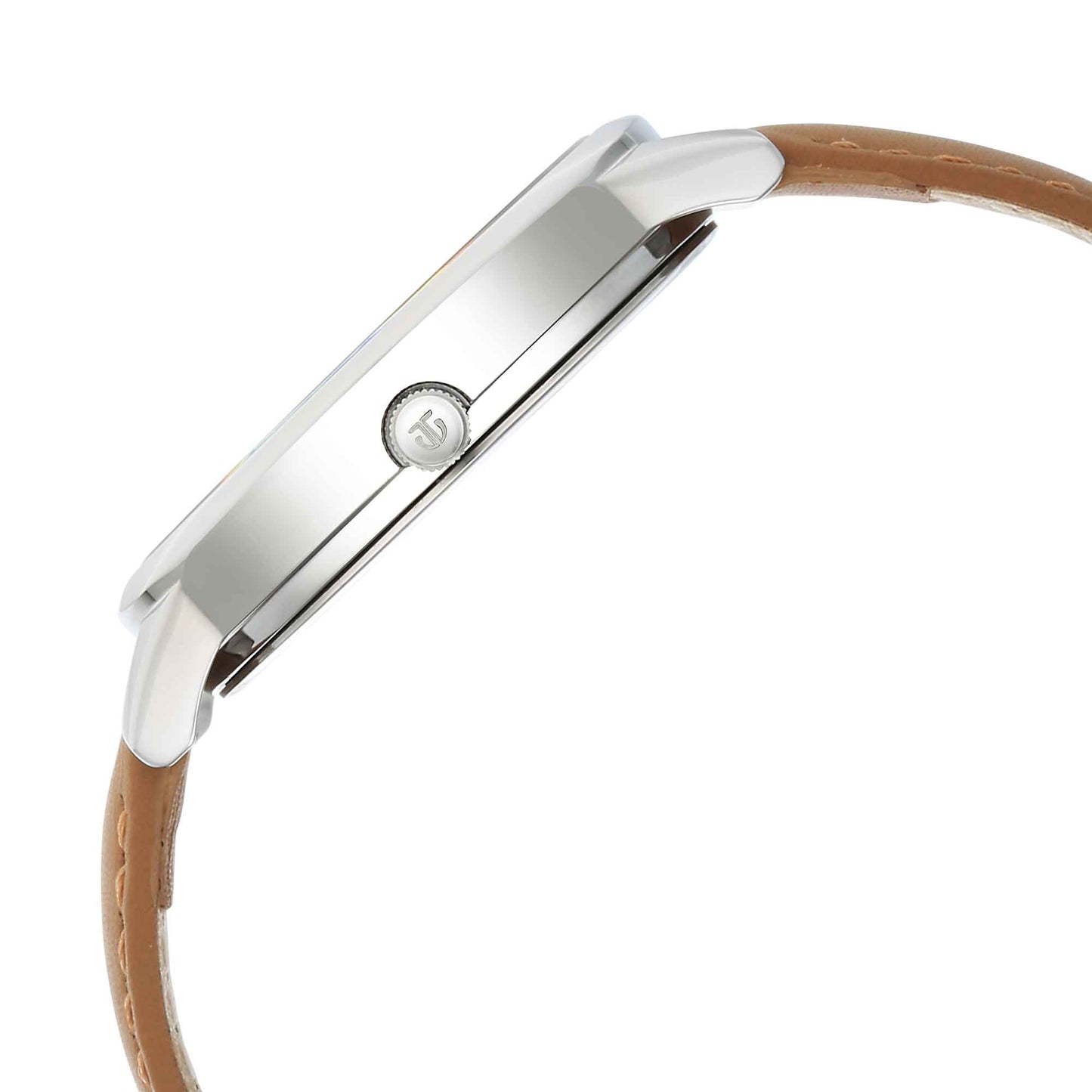 Titan Urban Silver White Dial Analog Leather Strap watch for Women