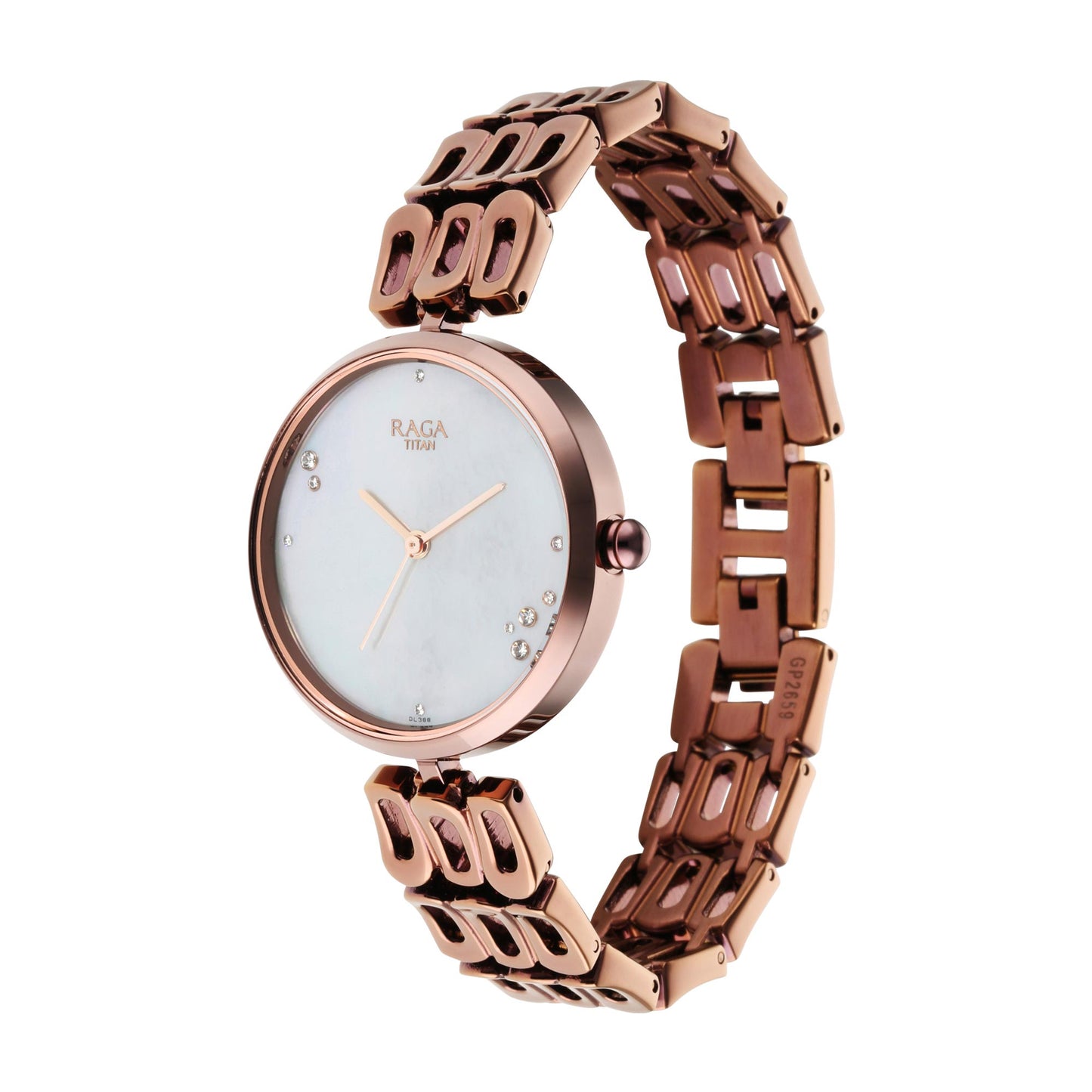 Titan Raga Chic Mother Of Pearl Dial Analog Metal Strap Watch for Women
