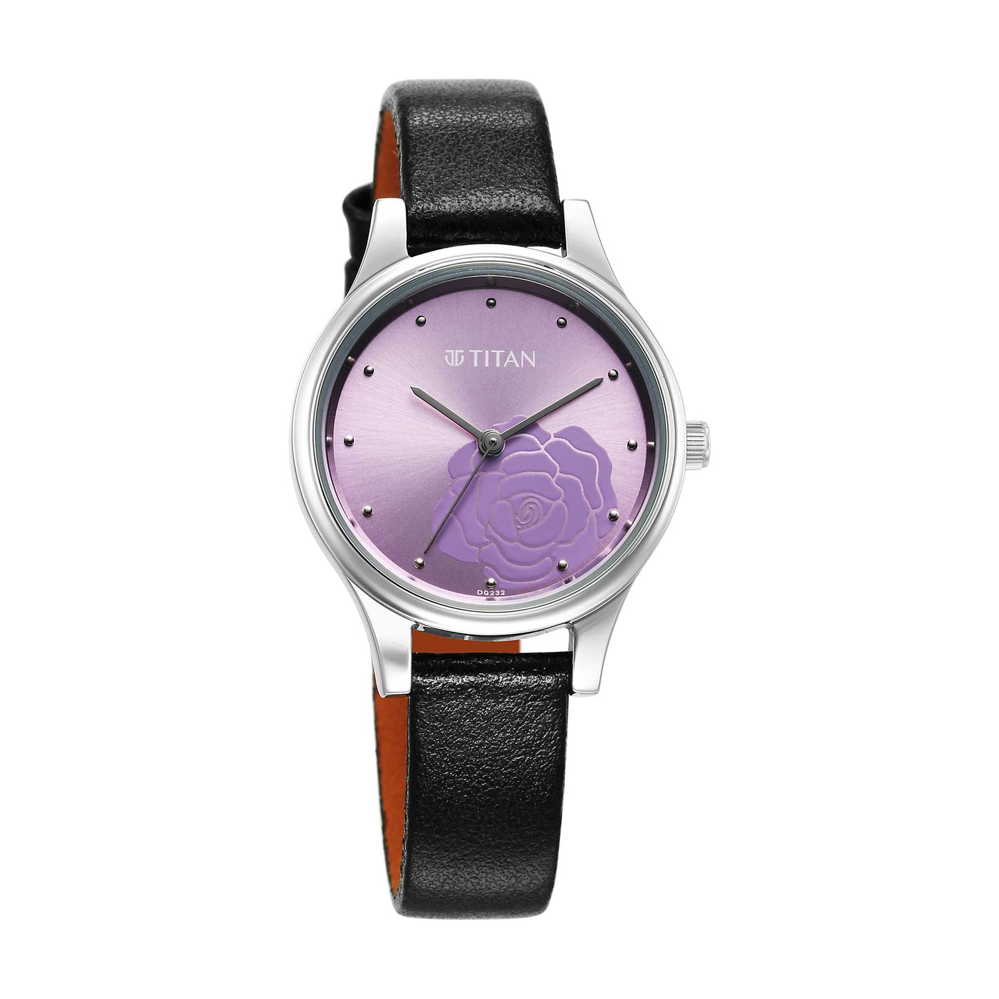 Titan Karishma Quartz Analog Purple Leather Strap for Women