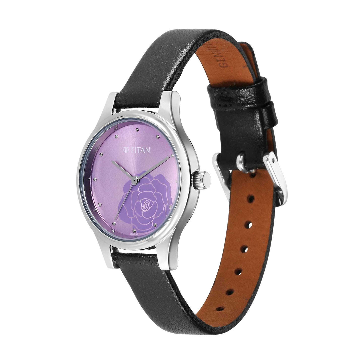 Titan Karishma Quartz Analog Purple Leather Strap for Women