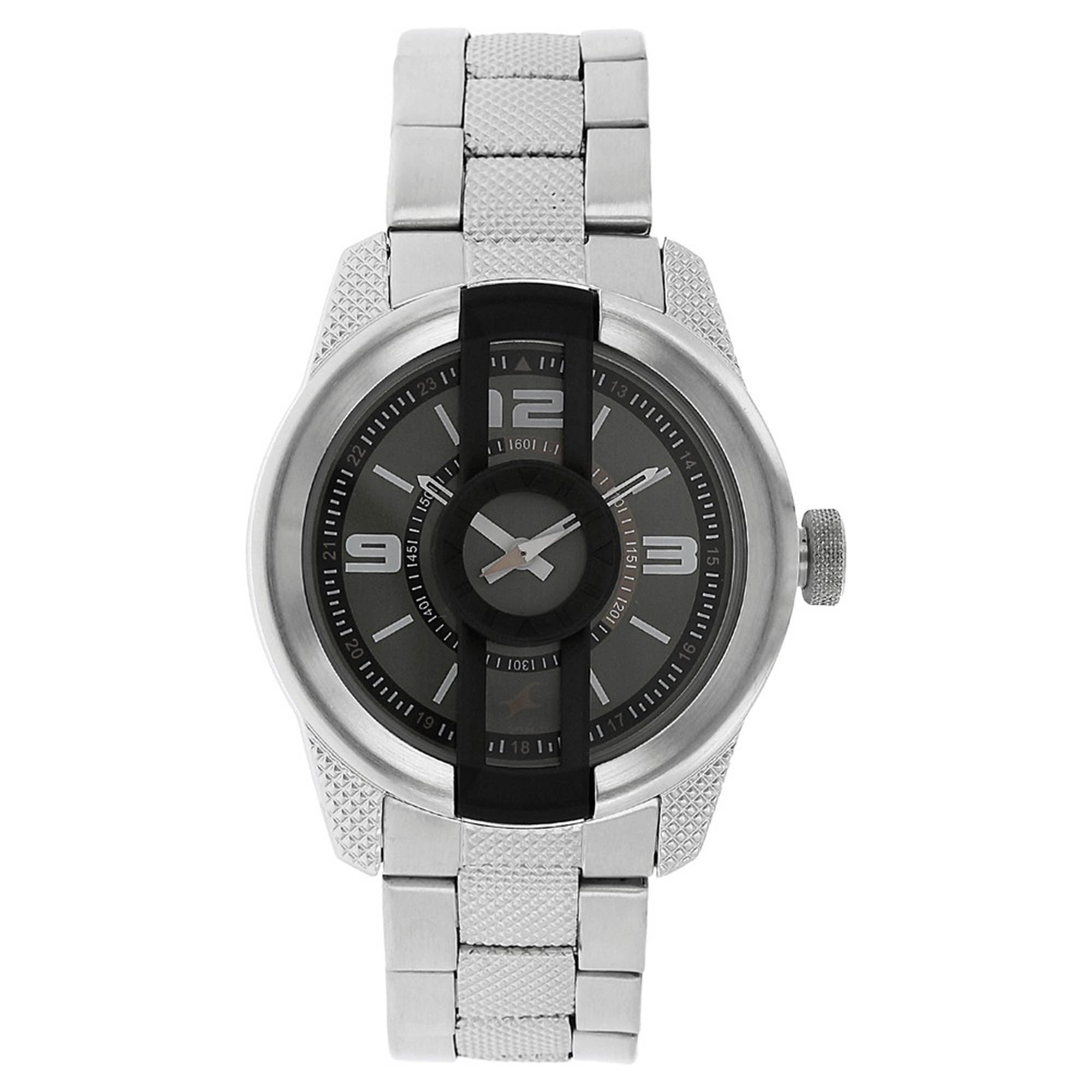 Fastrack Quartz Analog Green Dial Stainless Steel Strap Watch for