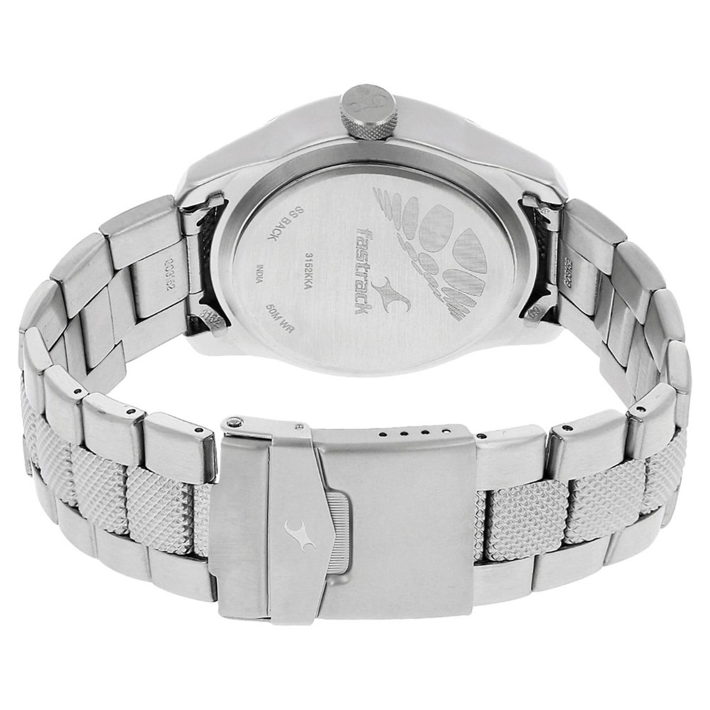 Fastrack Quartz Analog Green Dial Stainless Steel Strap Watch for Guys