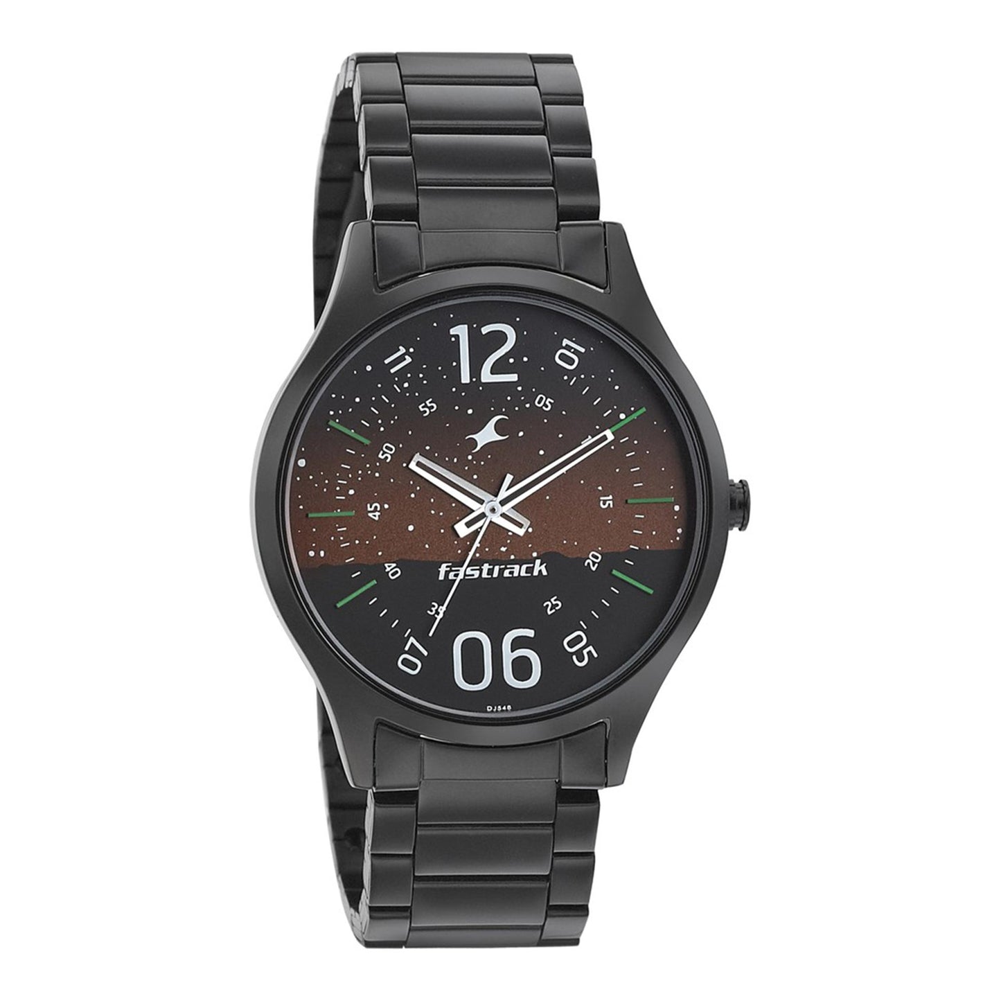 Fastrack Space Rover Quartz Analog Brown Dial Stainless Steel Strap Watch for Guys