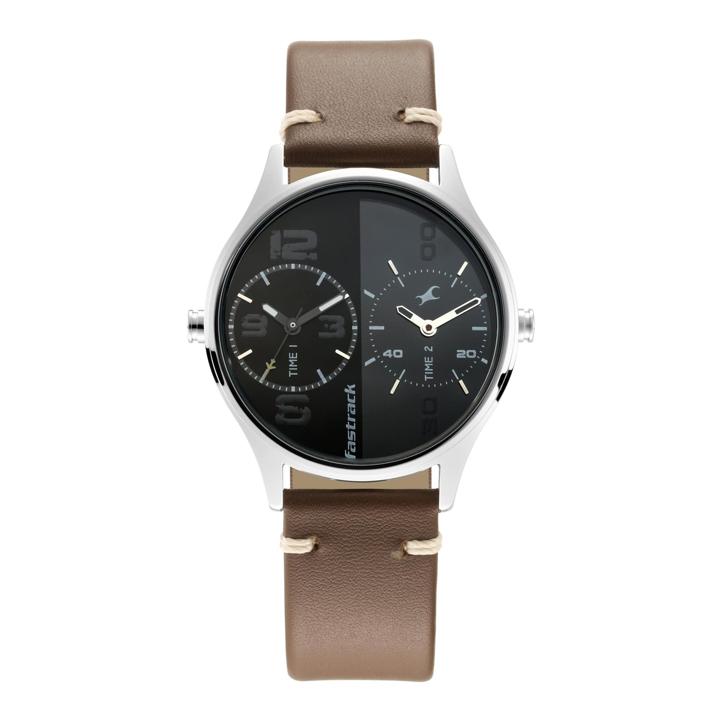 Tripster Black and Grey Dial Leather Strap Watch