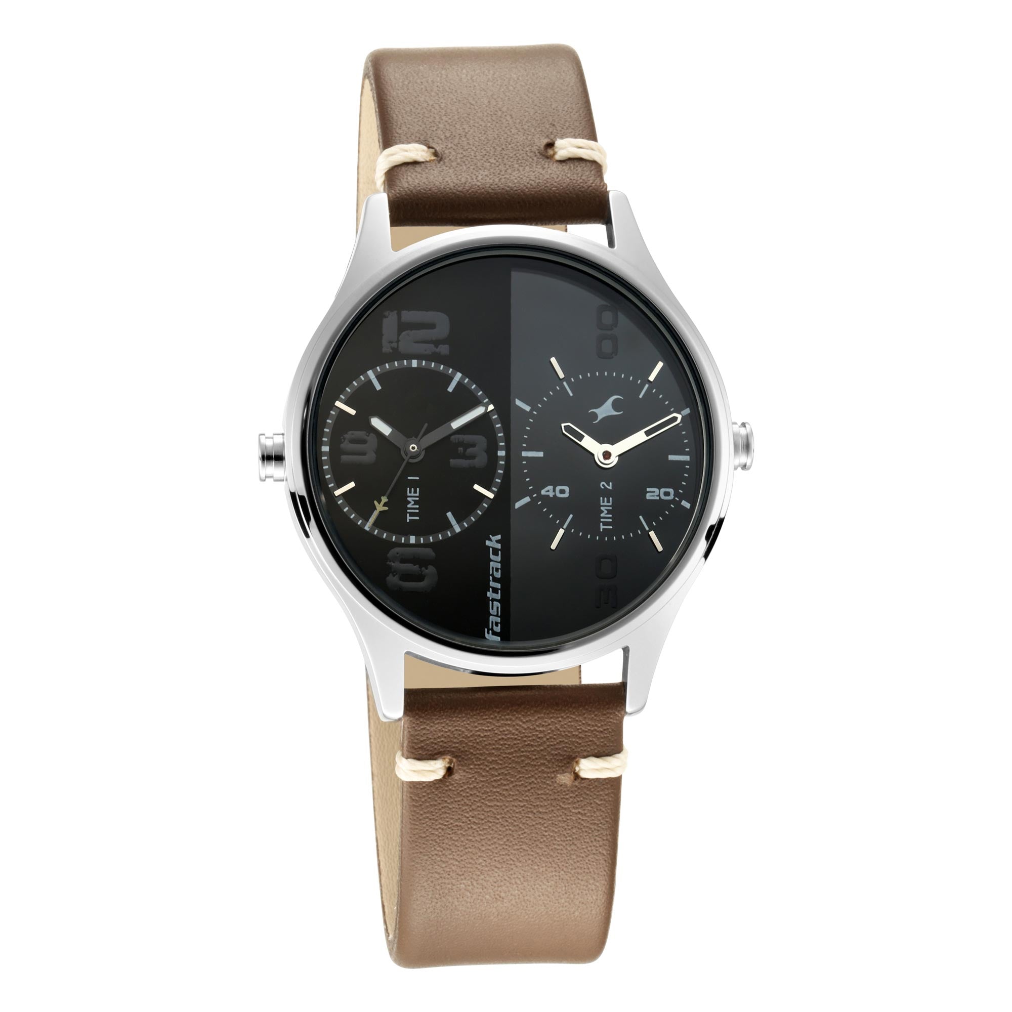 Tripster Black and Grey Dial Leather Strap Watch