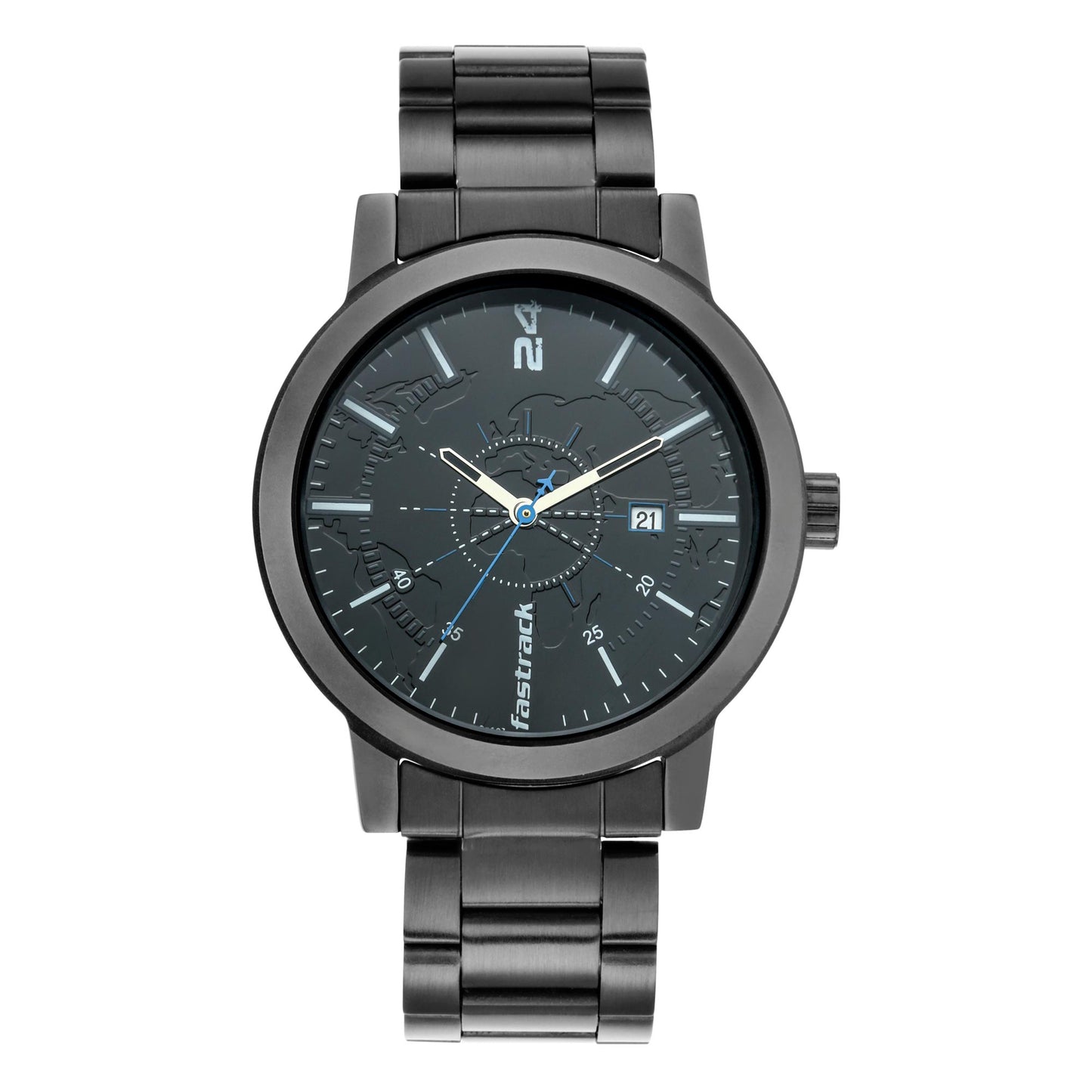 Tripster Black Dial Stainless Steel Strap Watch