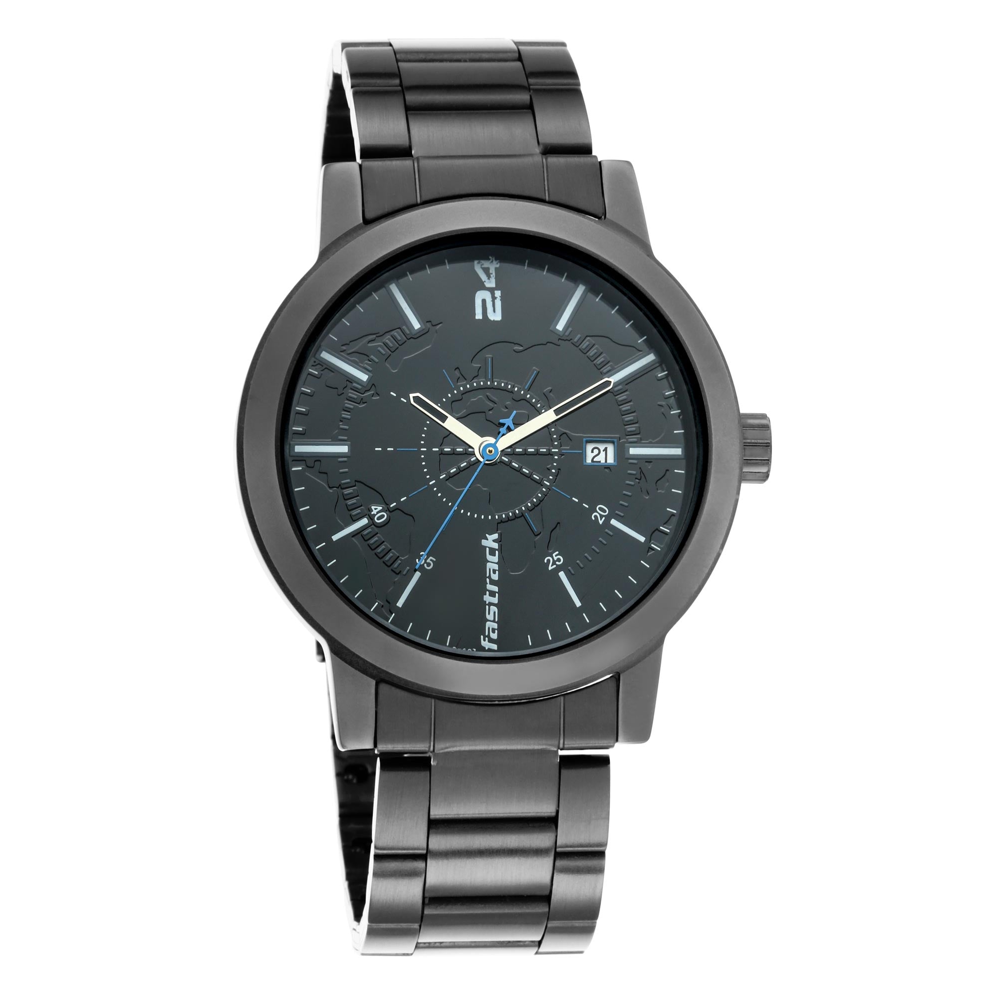 Tripster Black Dial Stainless Steel Strap Watch
