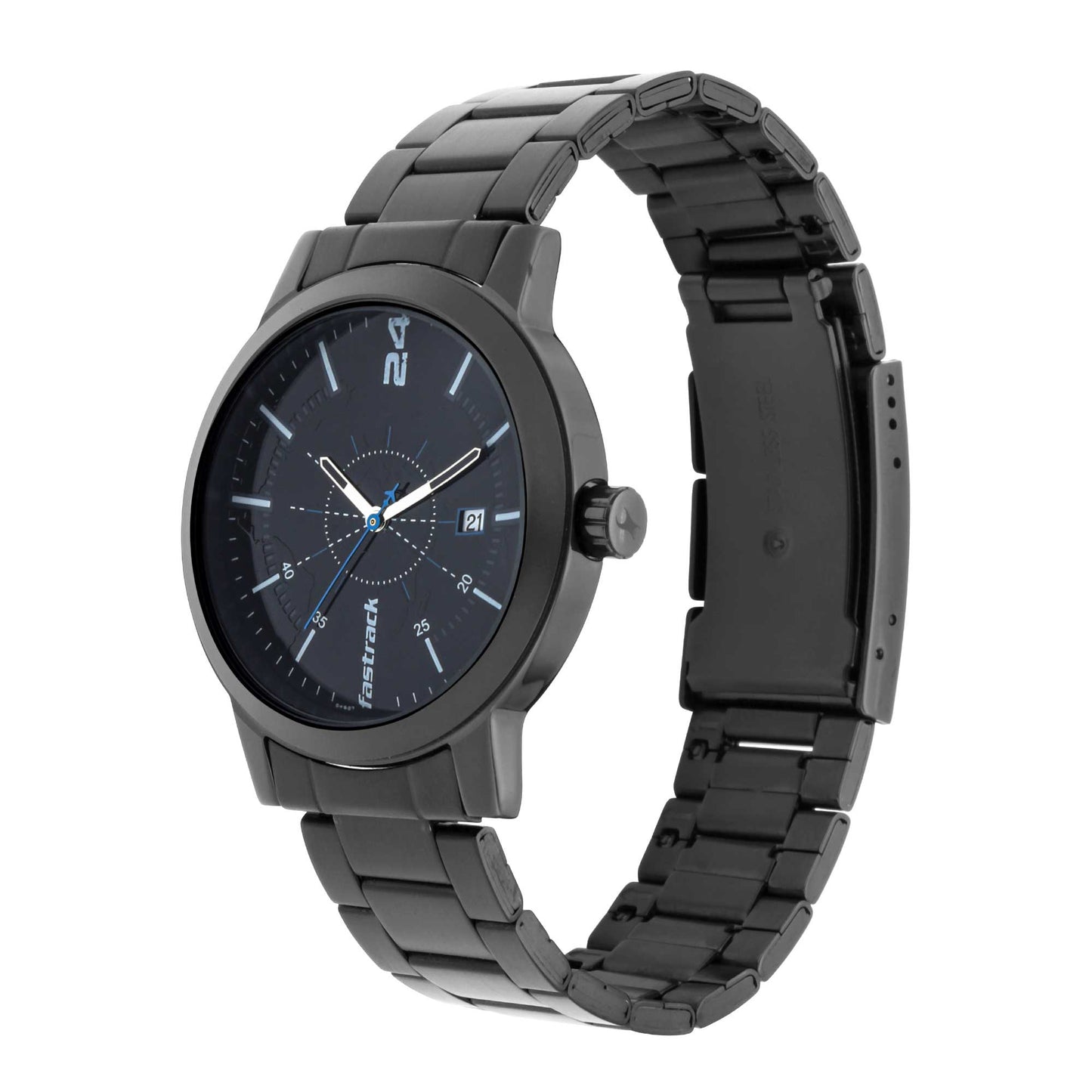Tripster Black Dial Stainless Steel Strap Watch