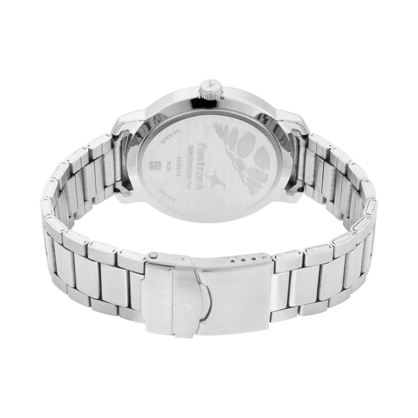 Black Dial Stainless Steel Strap Watch