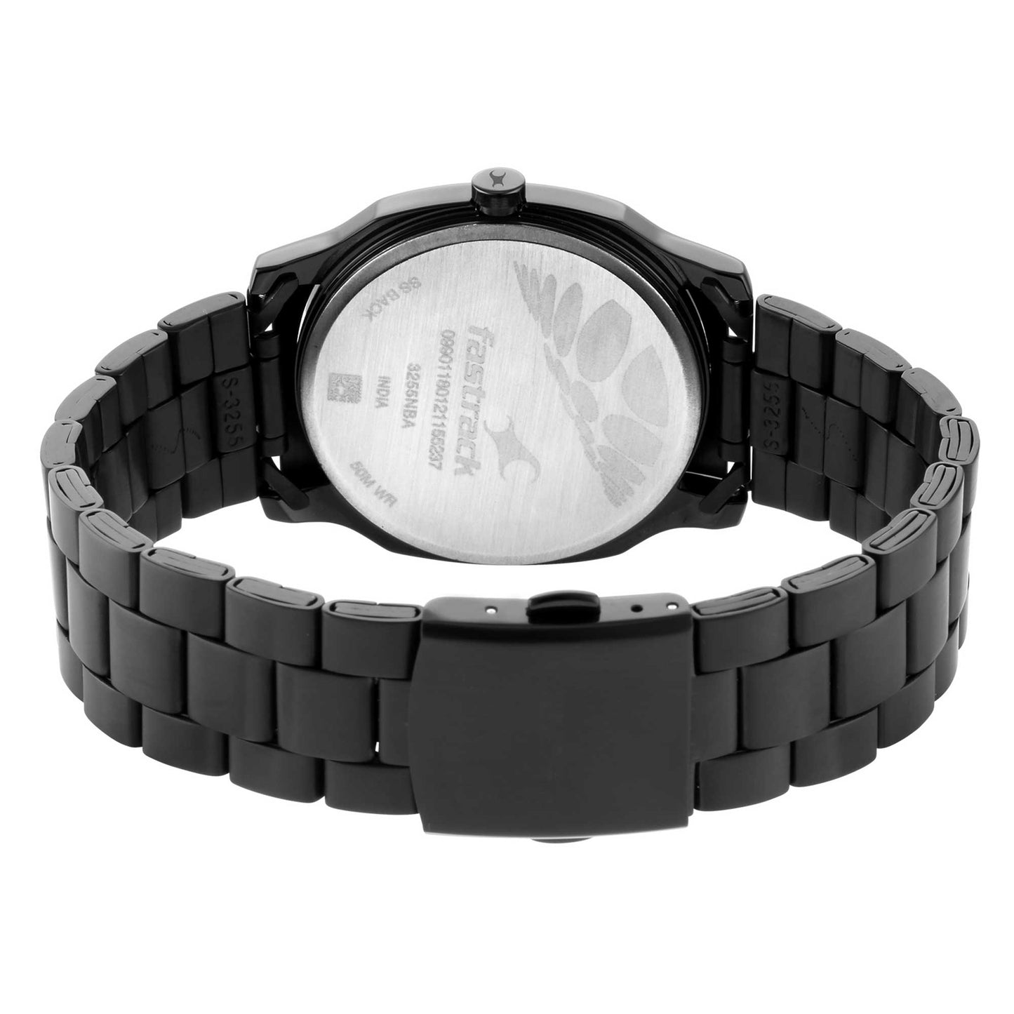 Fastrack Stunners Quartz Analog Black Dial Metal Strap Watch for Guys