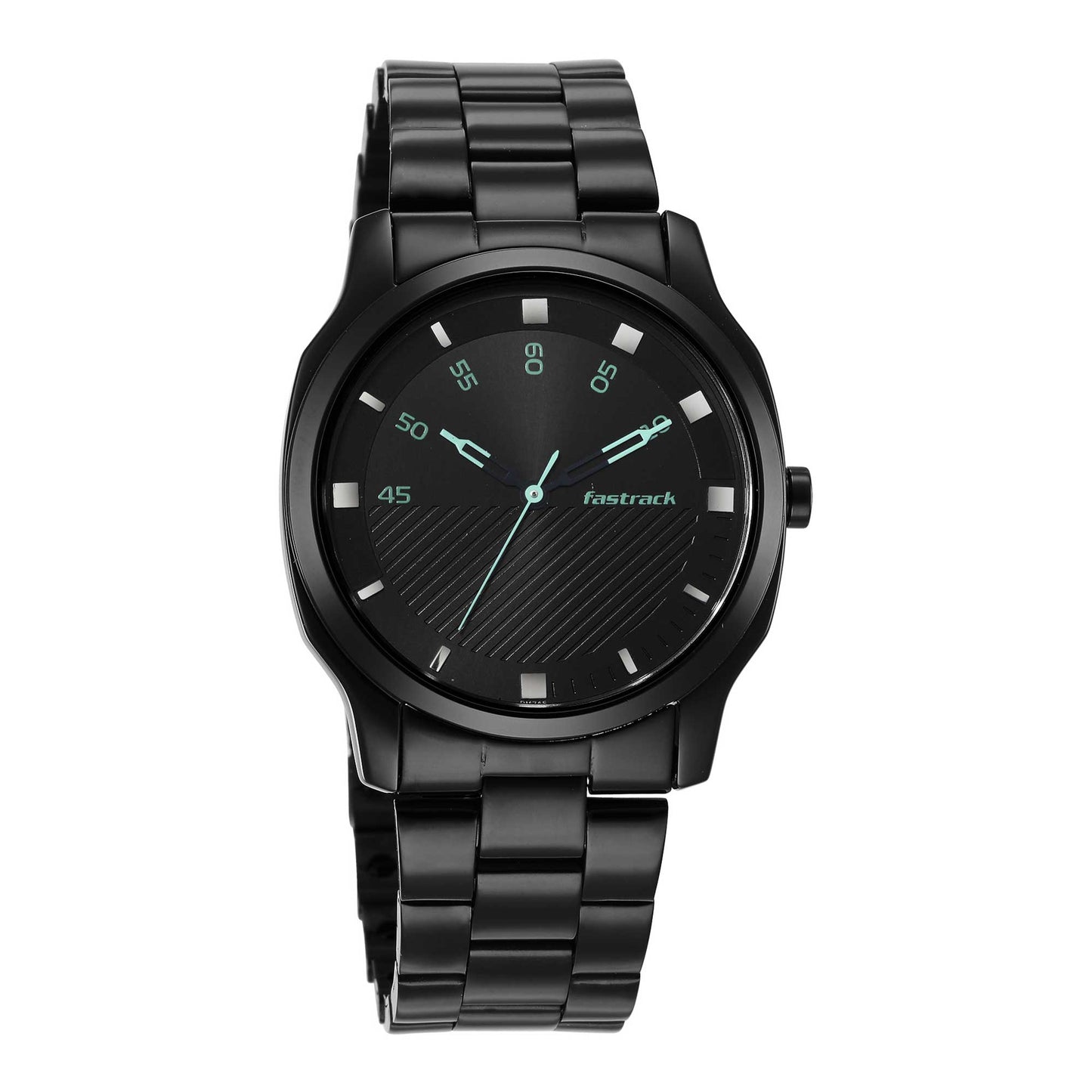 Fastrack Stunners Quartz Analog Black Dial Stainless Steel Strap Watch for Guys