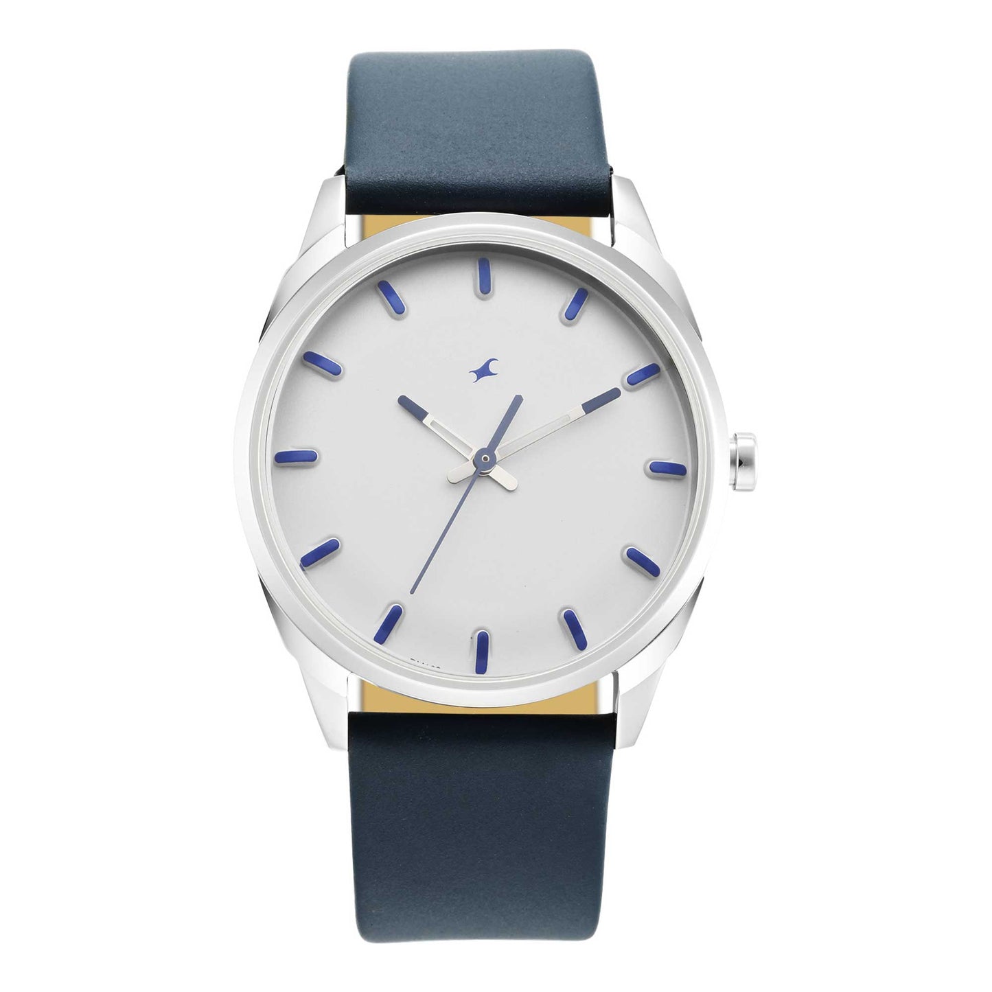 After Dark White Dial Leather Strap Watch for Guys