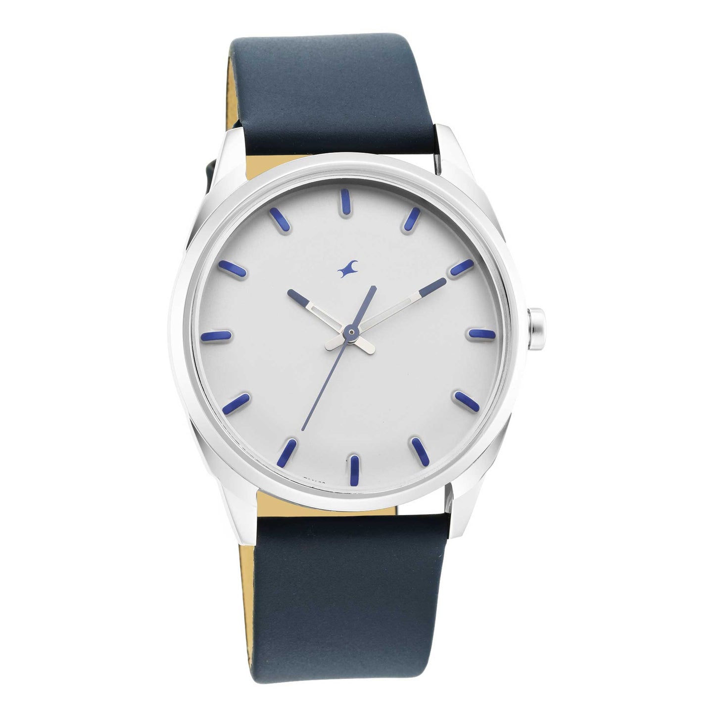After Dark White Dial Leather Strap Watch for Guys