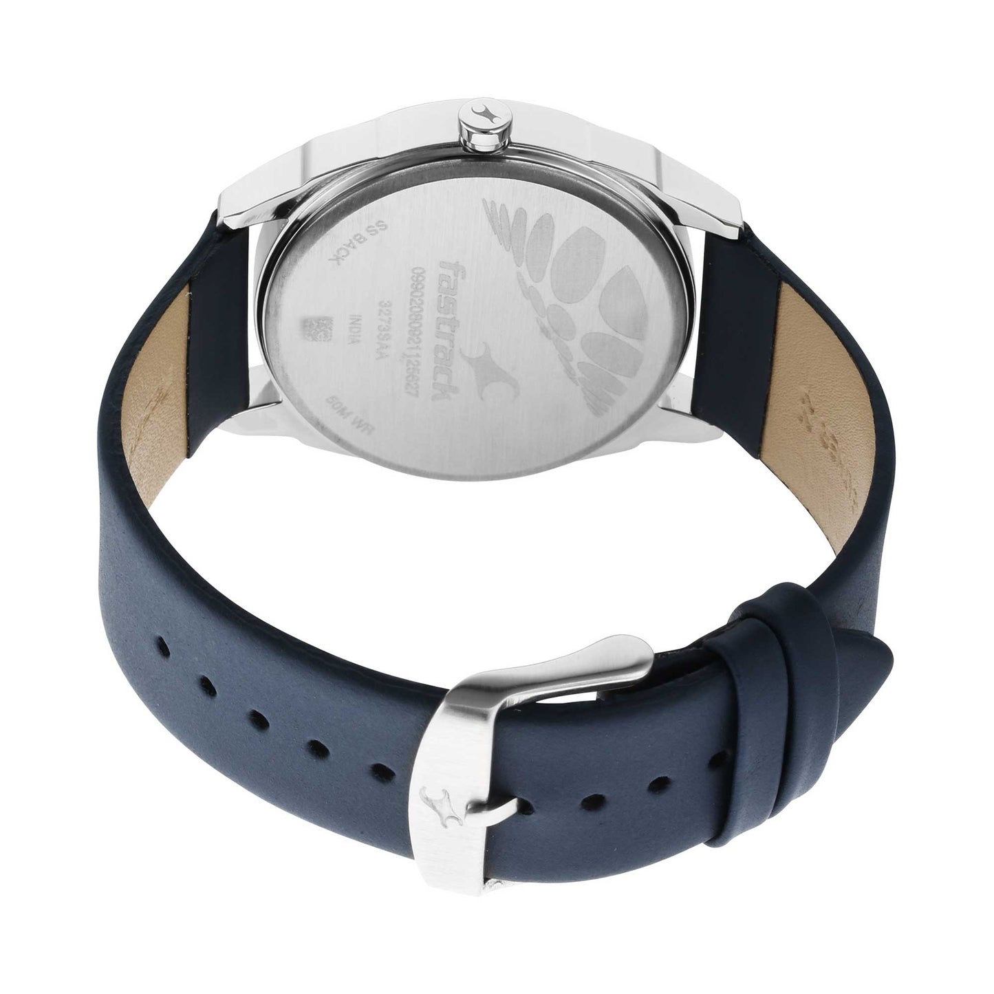 After Dark White Dial Leather Strap Watch for Guys