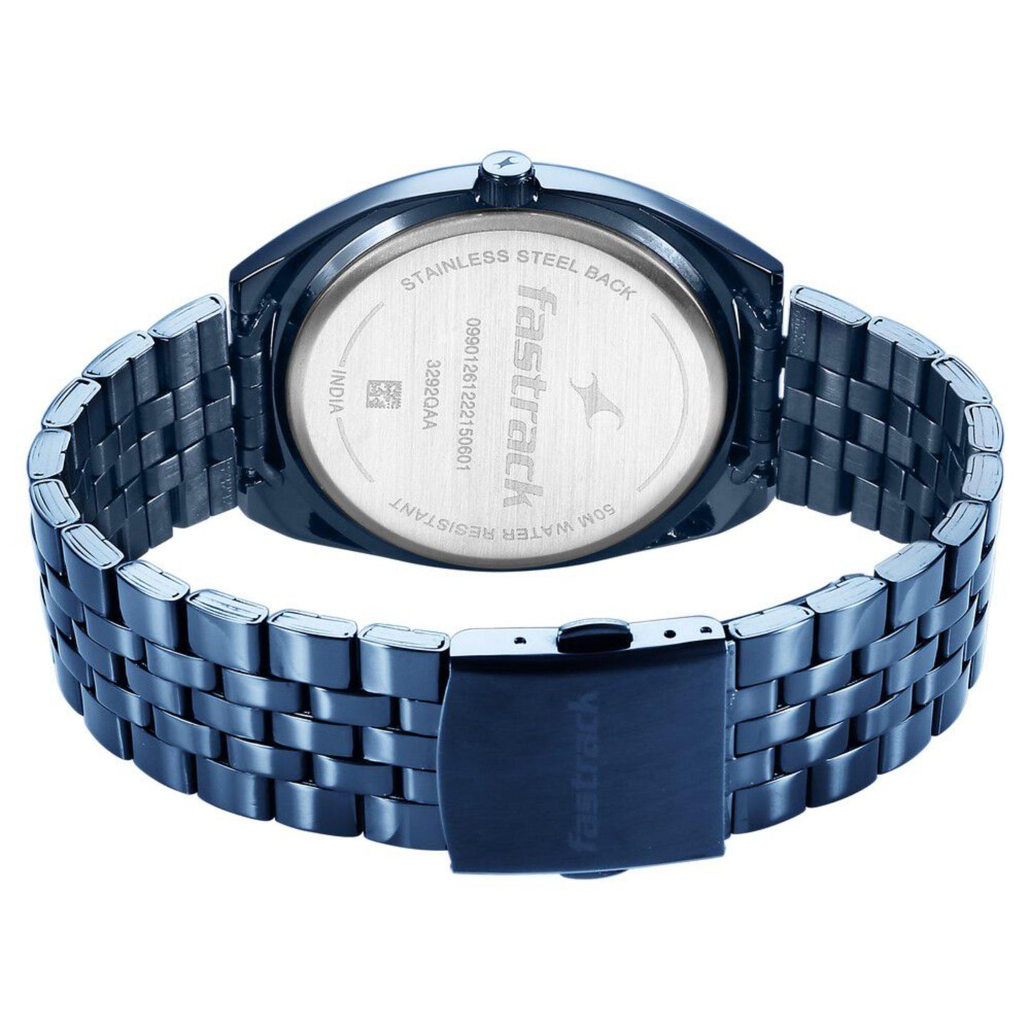 Fastrack Snob X Blue Dial Metal Strap Watch for Guys