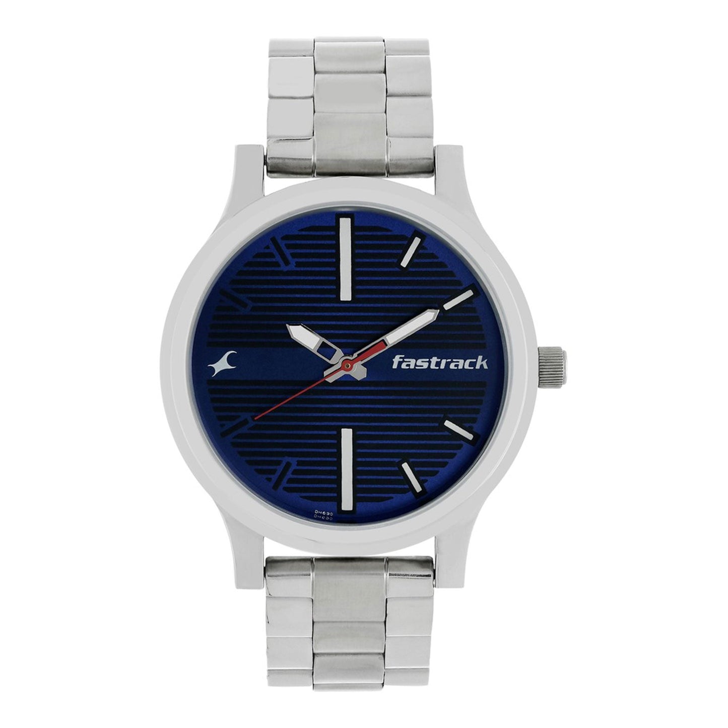 Fastrack Fundamentals Quartz Analog Blue Dial Stainless Steel Strap Watch for Guys