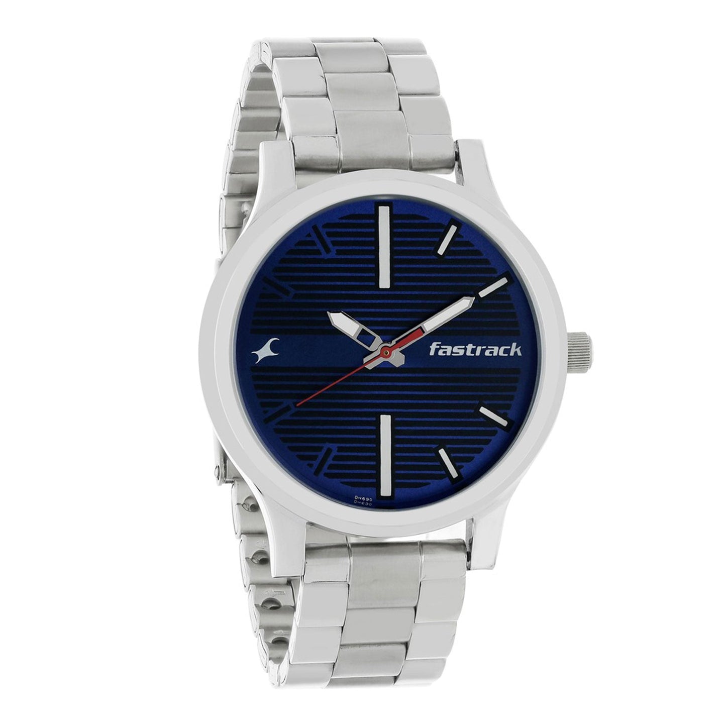 Fastrack Fundamentals Quartz Analog Blue Dial Stainless Steel Strap Watch for Guys