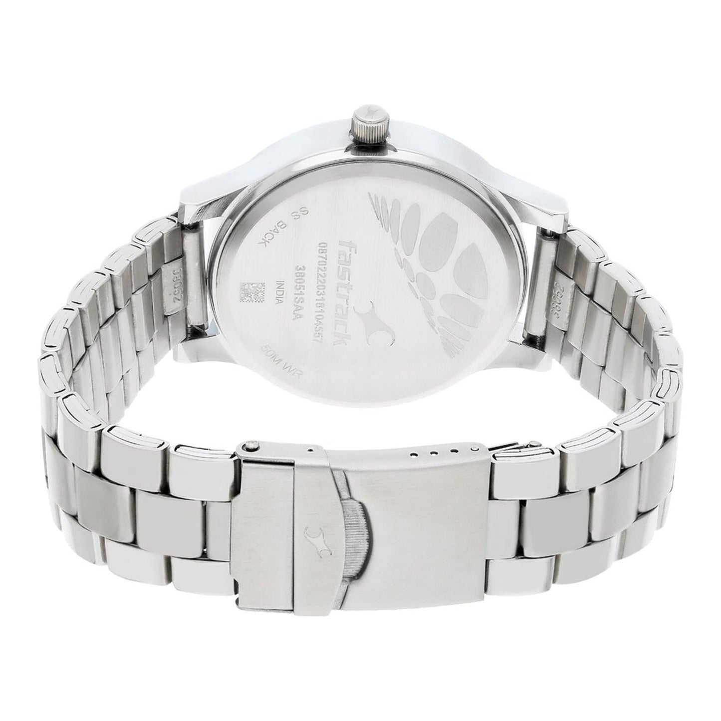 Fastrack Fundamentals Quartz Analog Blue Dial Stainless Steel Strap Watch for Guys