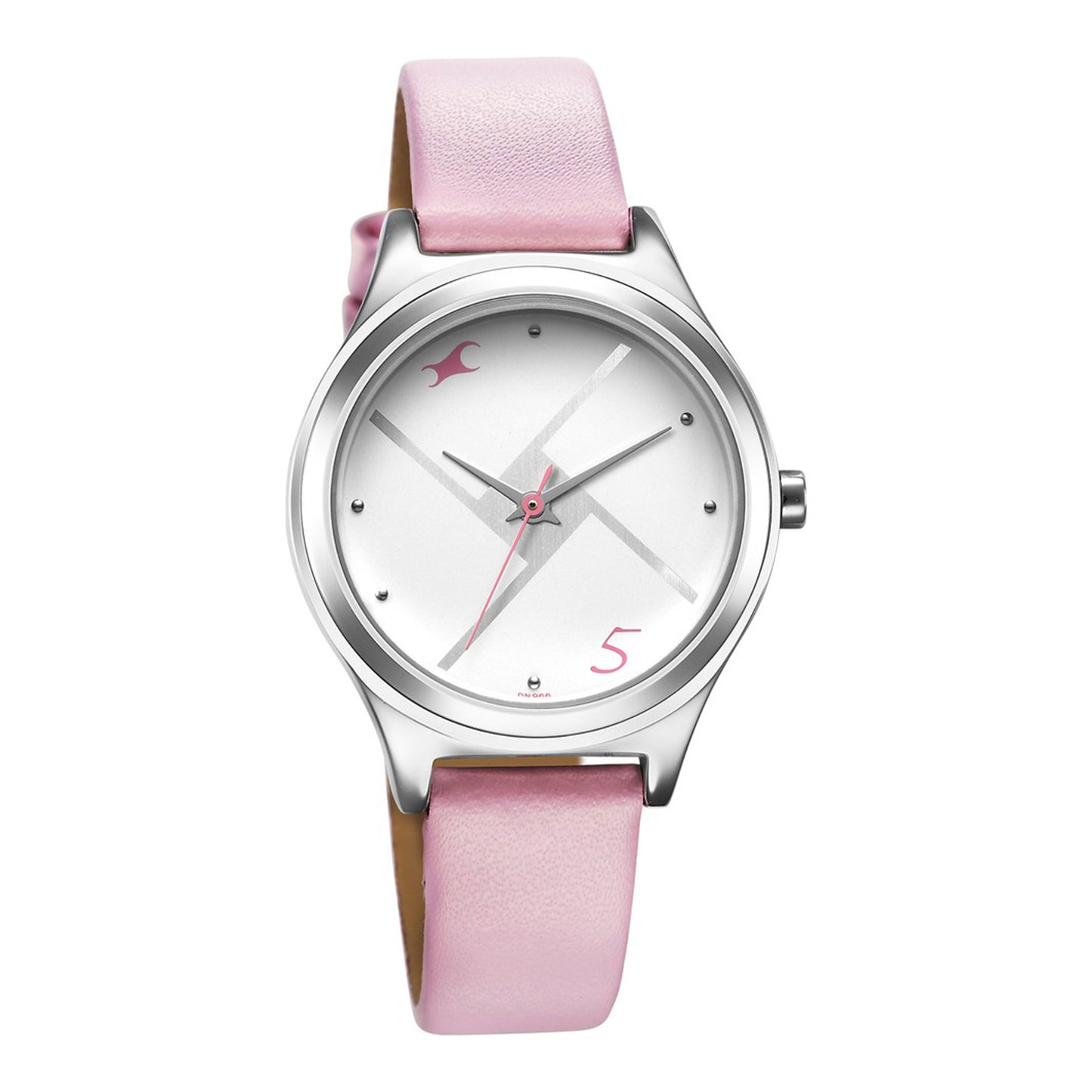 Fastrack Stunners Silver Dial Leather Strap Watch for Girls