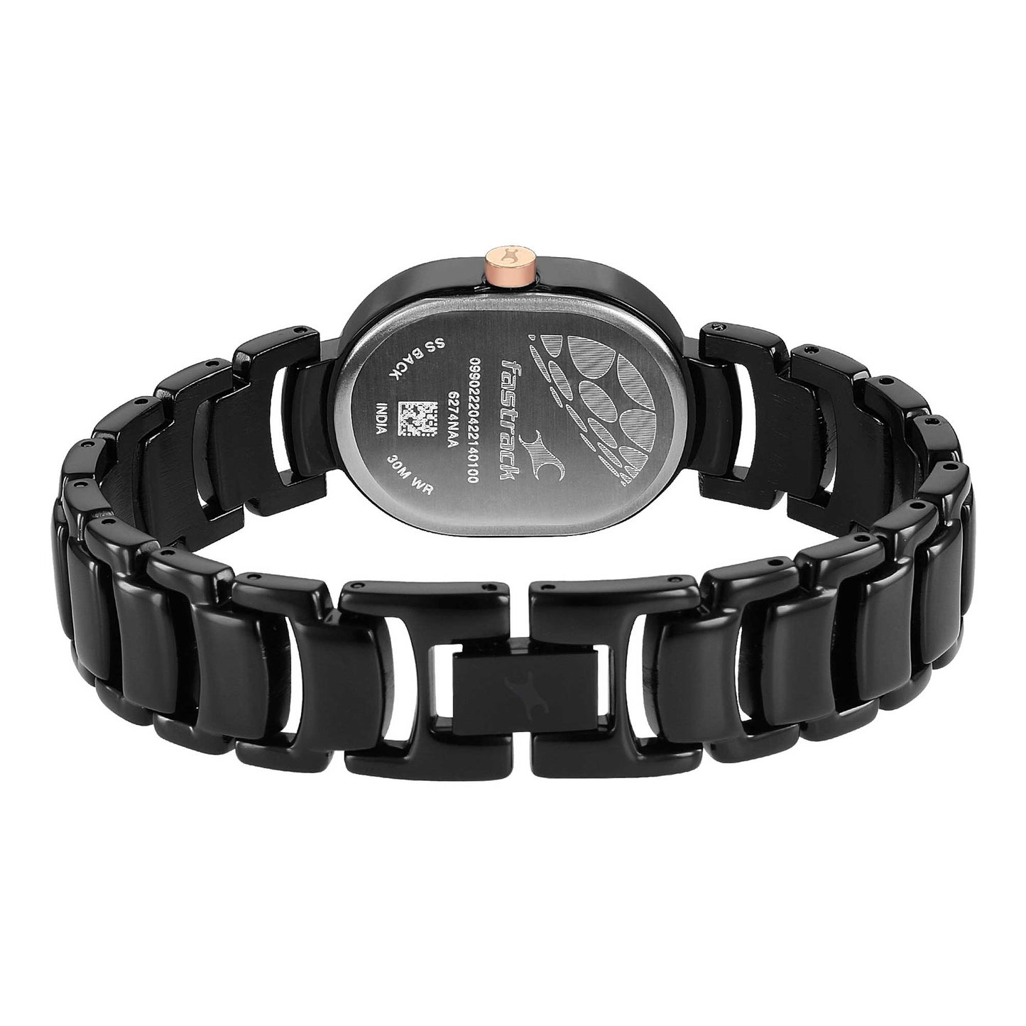 Fastrack Uptown Retreat Quartz Analog Black Dial Metal Strap Watch for Girls