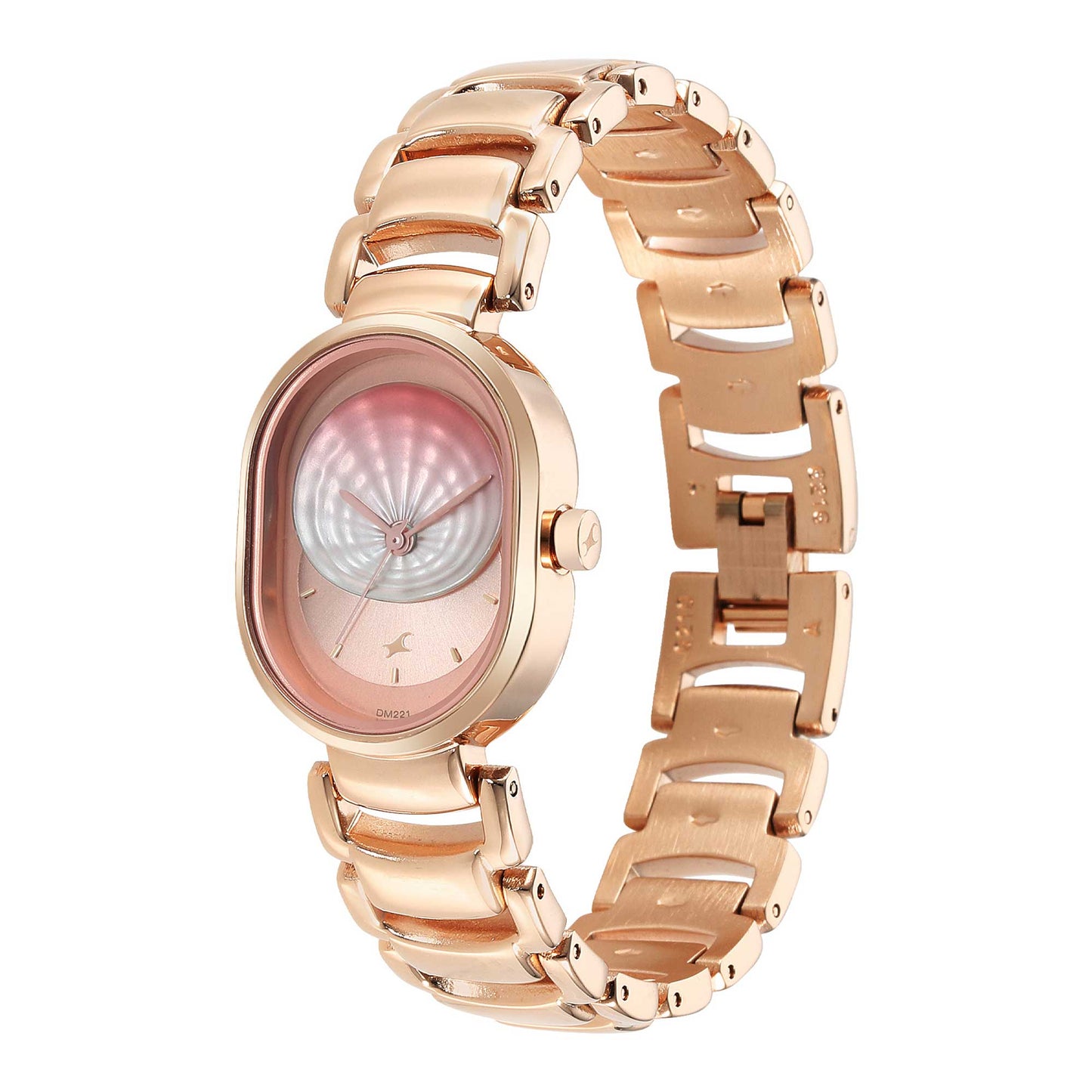Fastrack Uptown Retreat Quartz Analog Pink Dial Metal Strap Watch for Girls