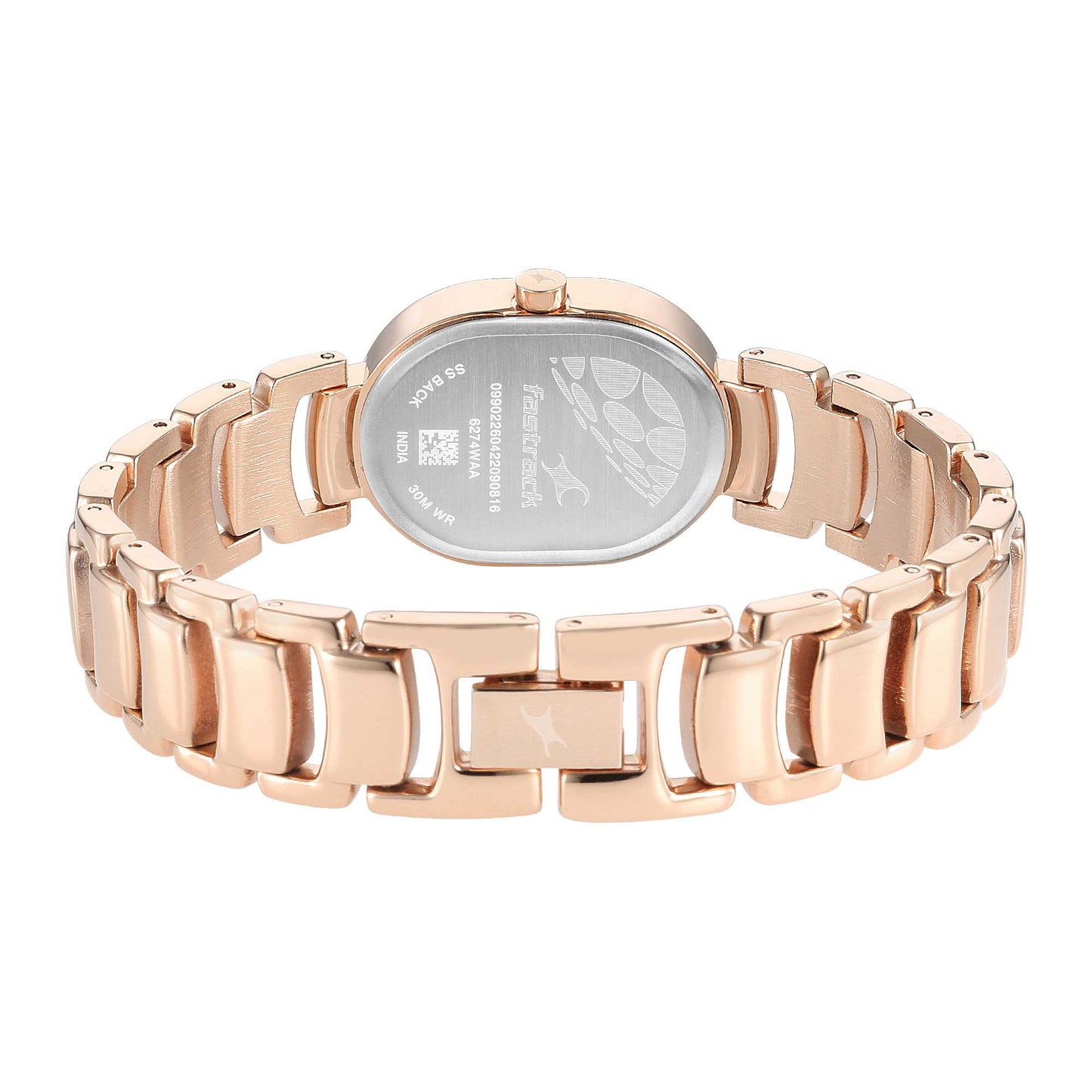 Fastrack Uptown Retreat Quartz Analog Pink Dial Metal Strap Watch for Girls