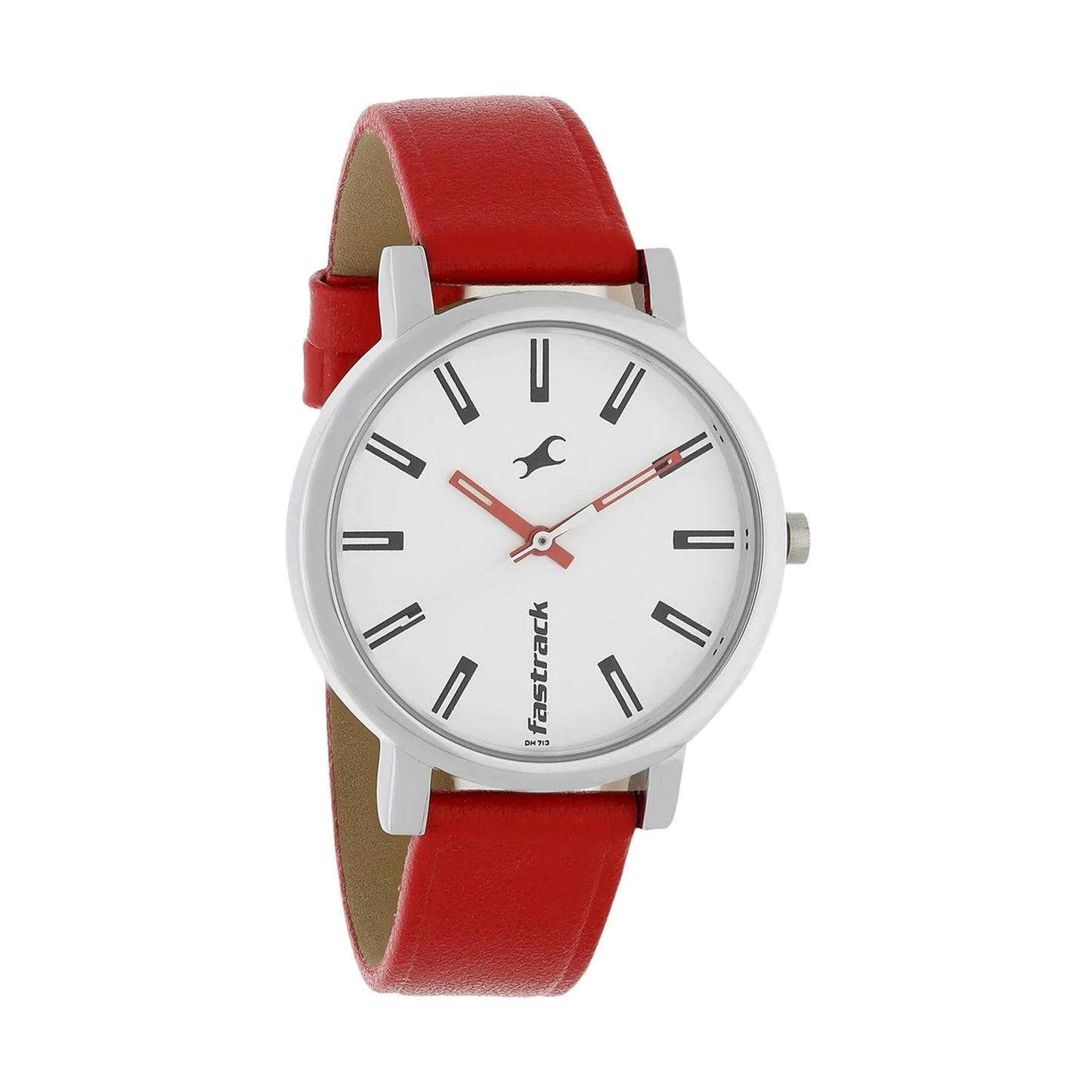 Fastrack Quartz Analog White Dial Leather Strap Watch for Girls