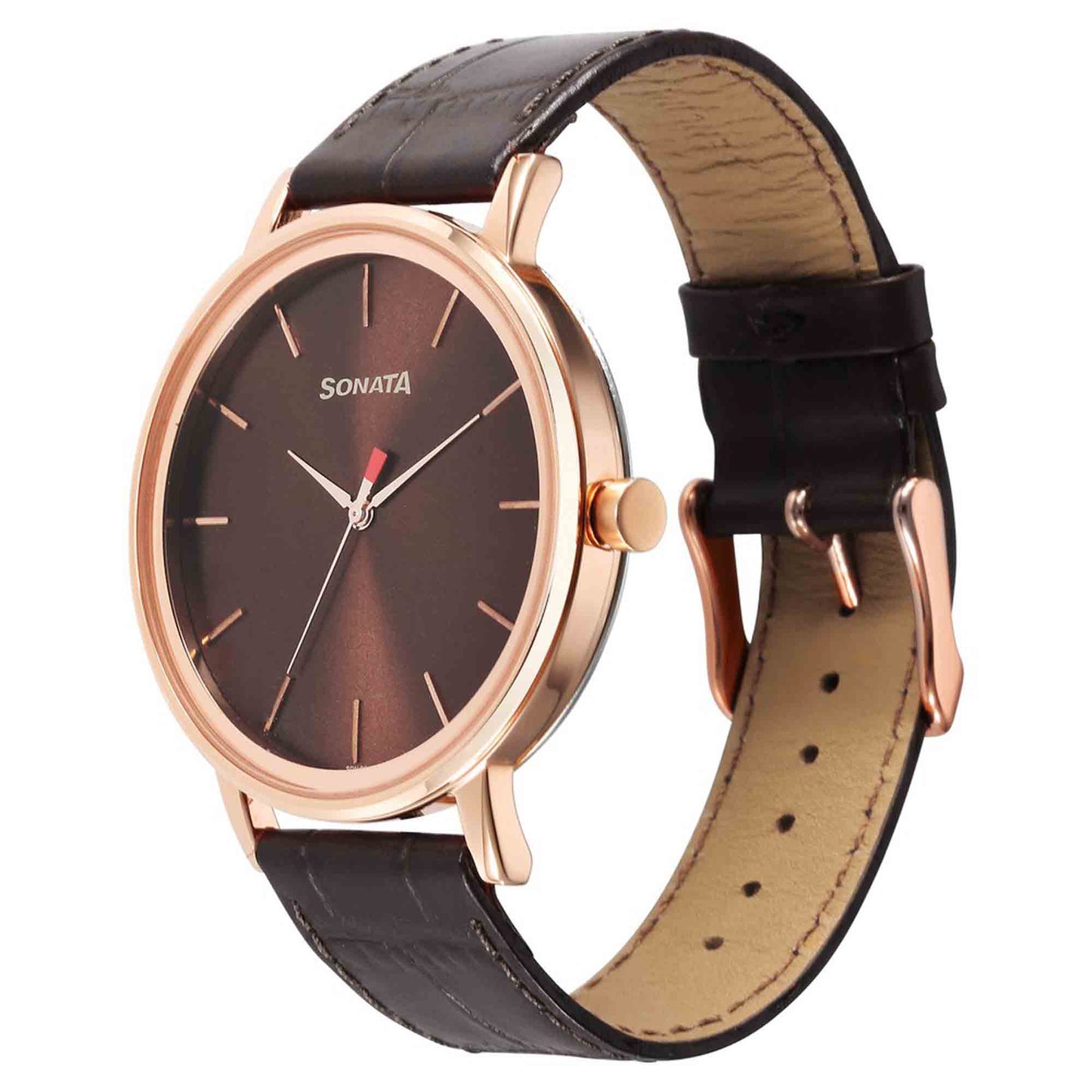 Sonata Utsav Quartz Analog Brown Dial Watch for Men