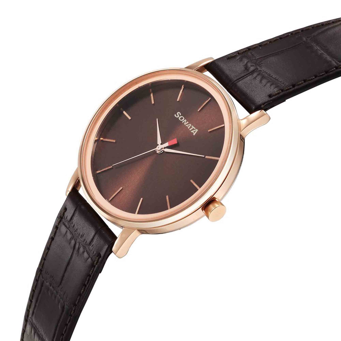 Sonata Utsav Quartz Analog Brown Dial Watch for Men