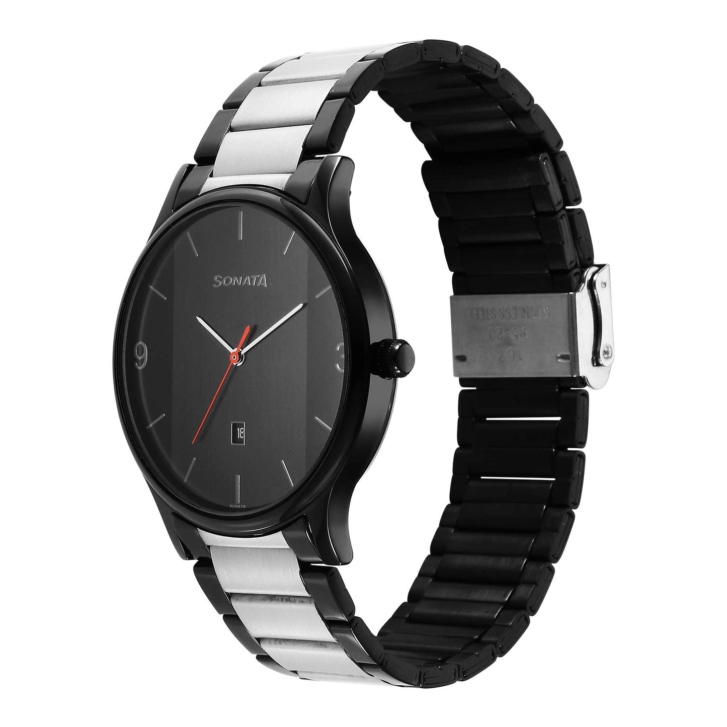 Sonata Quartz Analog Black Dial Watch for Men