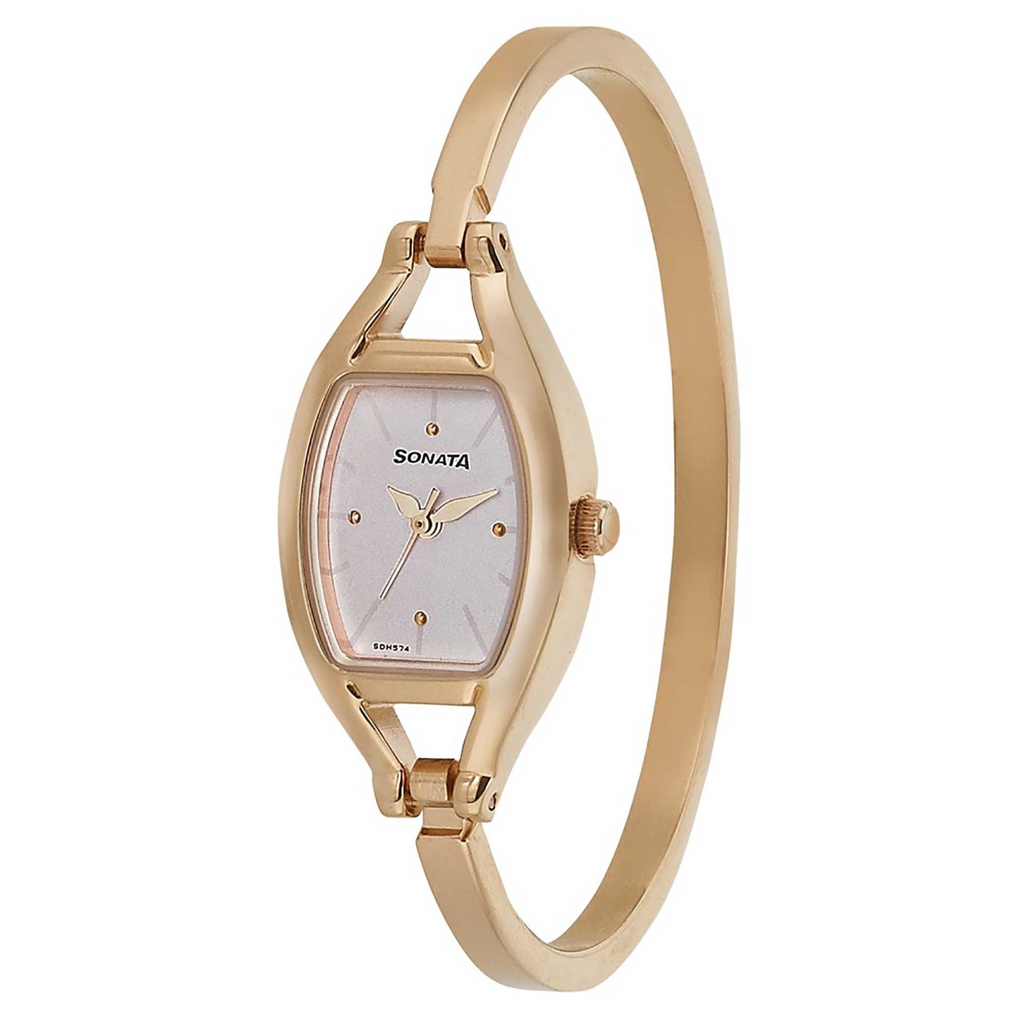 Sonata Mission Mangal Pink Dial Women Watch With Metal Strap