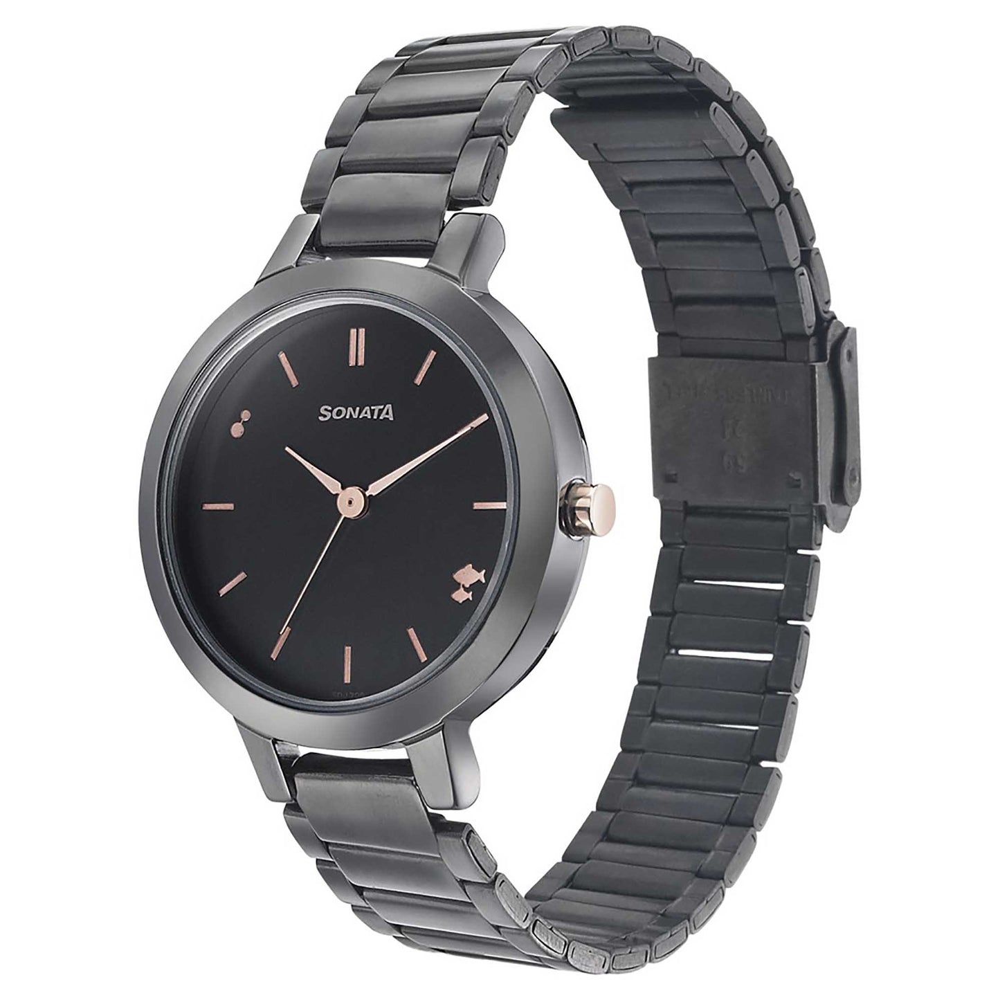 Sonata Play Anthracite Dial Women Watch With Stainless Steel Strap