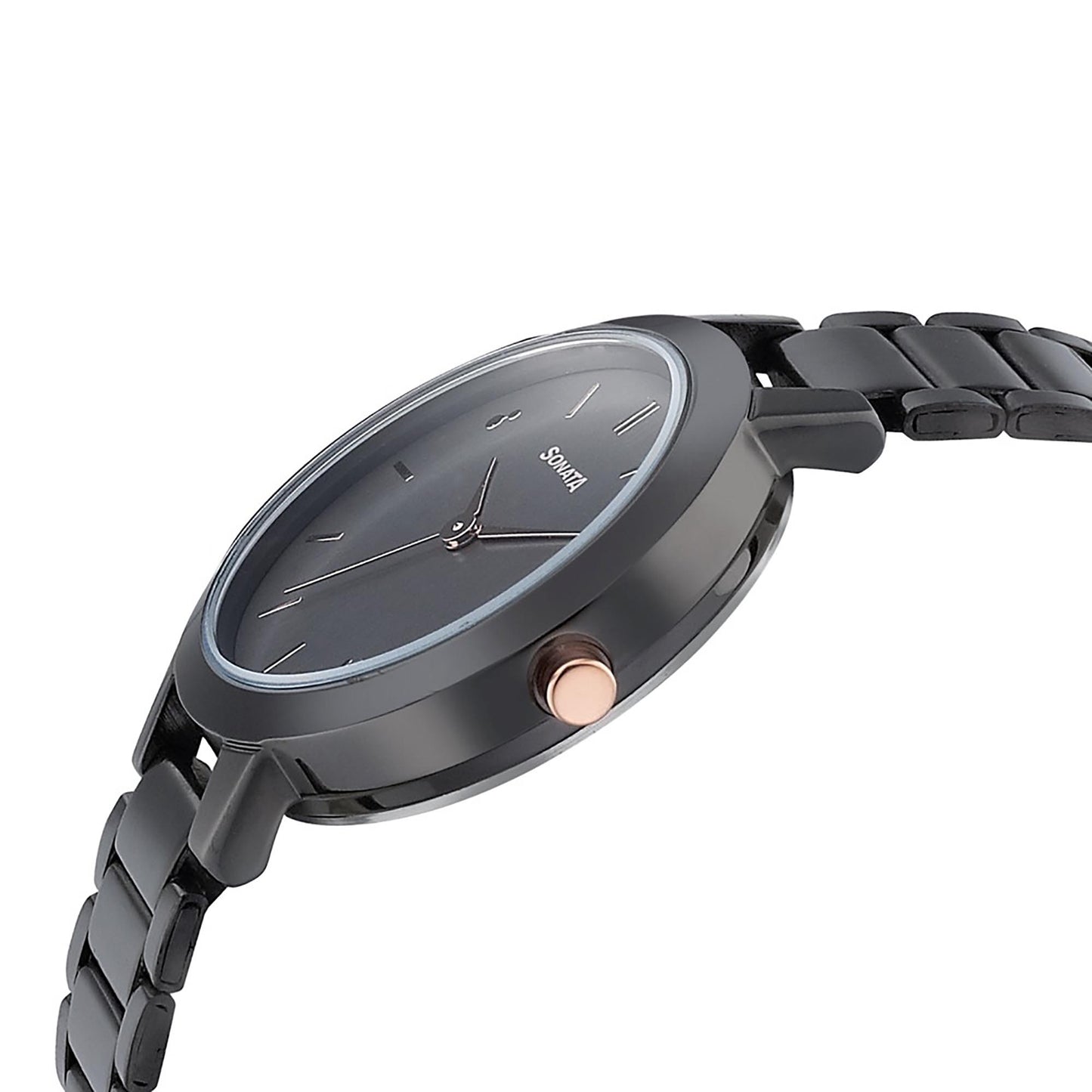 Sonata Play Anthracite Dial Women Watch With Stainless Steel Strap