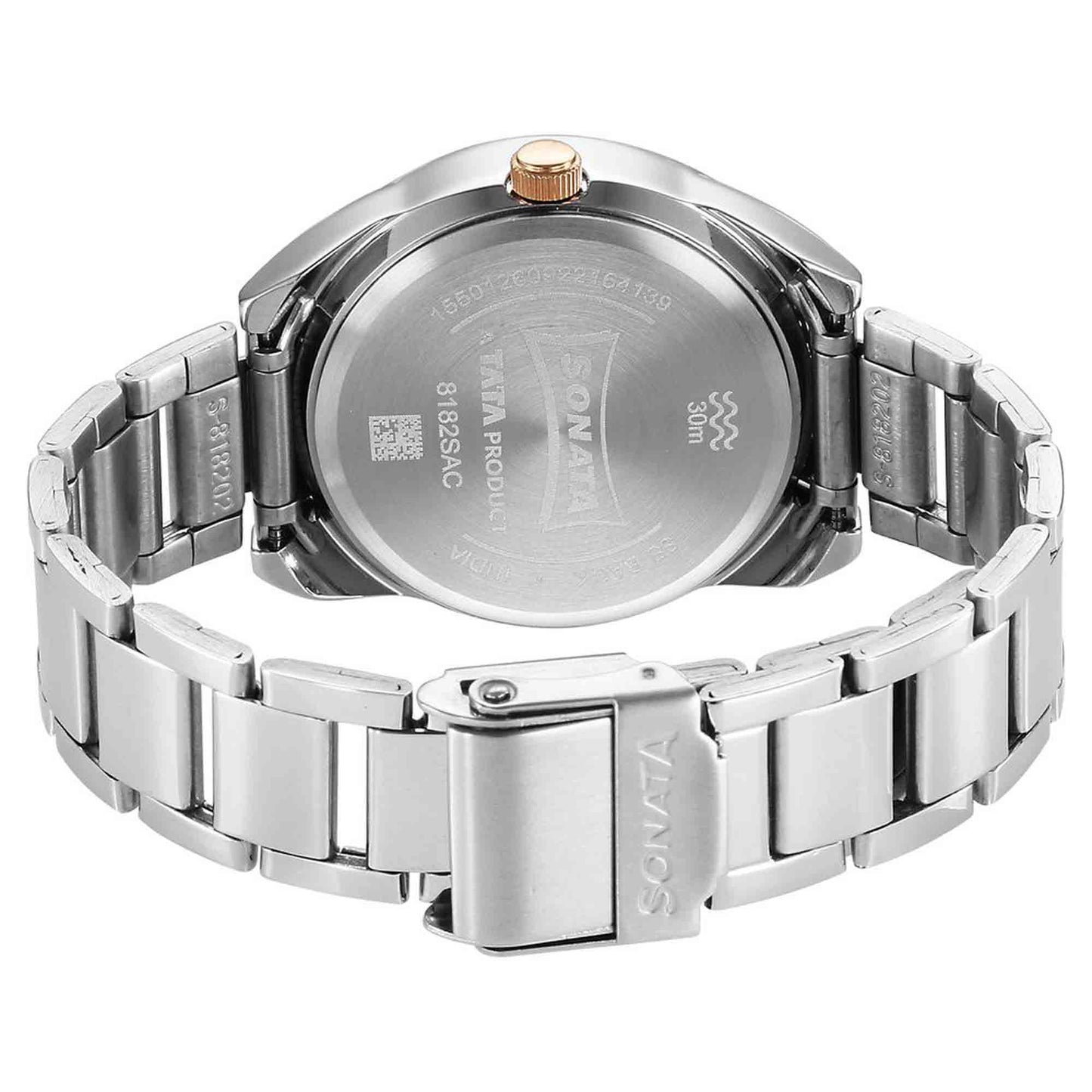 Sonata Unveil Quartz Multifunction Silver Dial Stainless Steel Strap Watch for Women