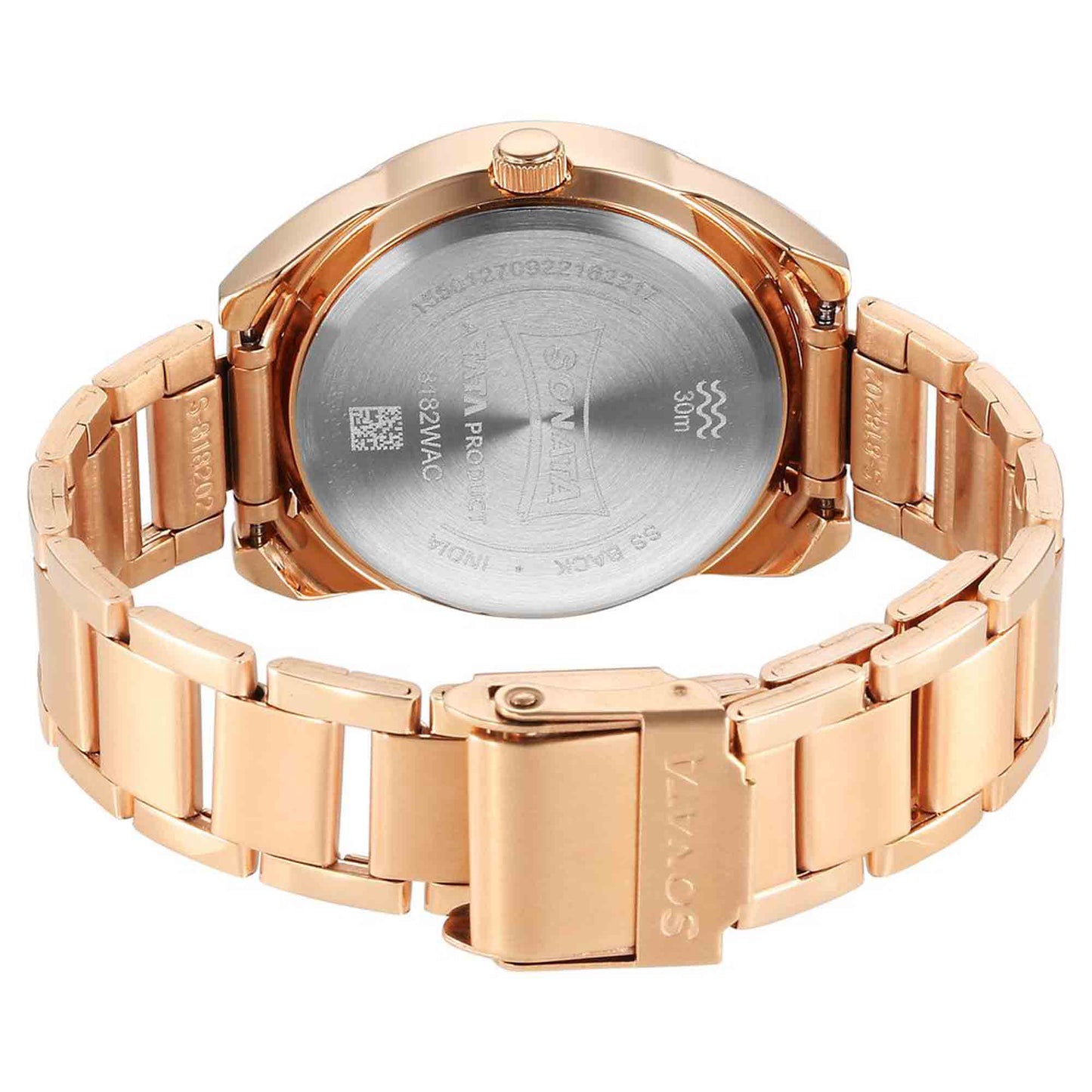 Sonata Unveil Quartz Multifunction Grey Dial Stainless Steel Strap Watch for Women