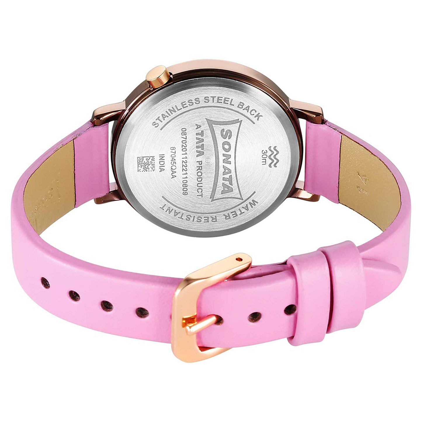 Sonata Essentials Brown Dial Leather Strap Watch for Women