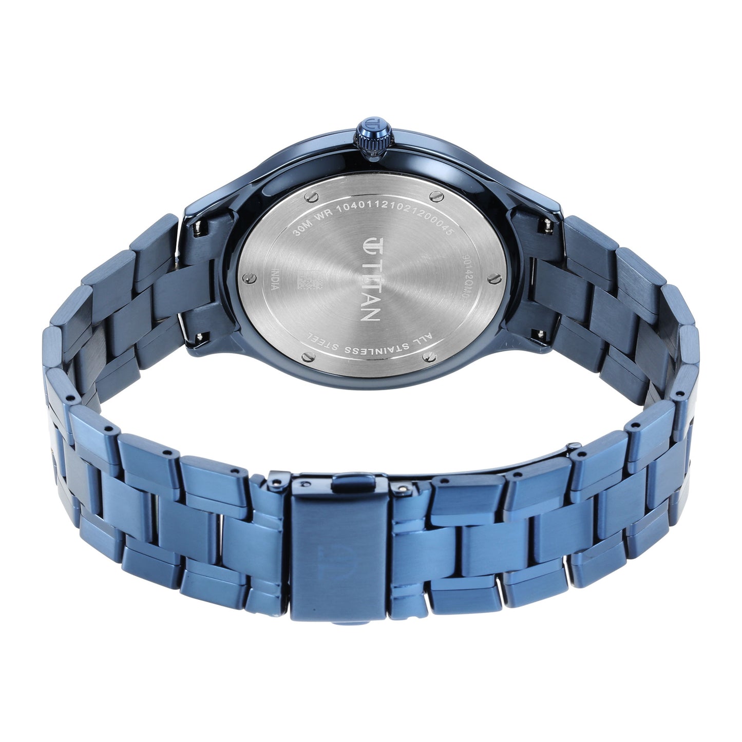 Titan Classique Slimline Blue Dial Analog Quartz Stainless Steel Strap watch for Men