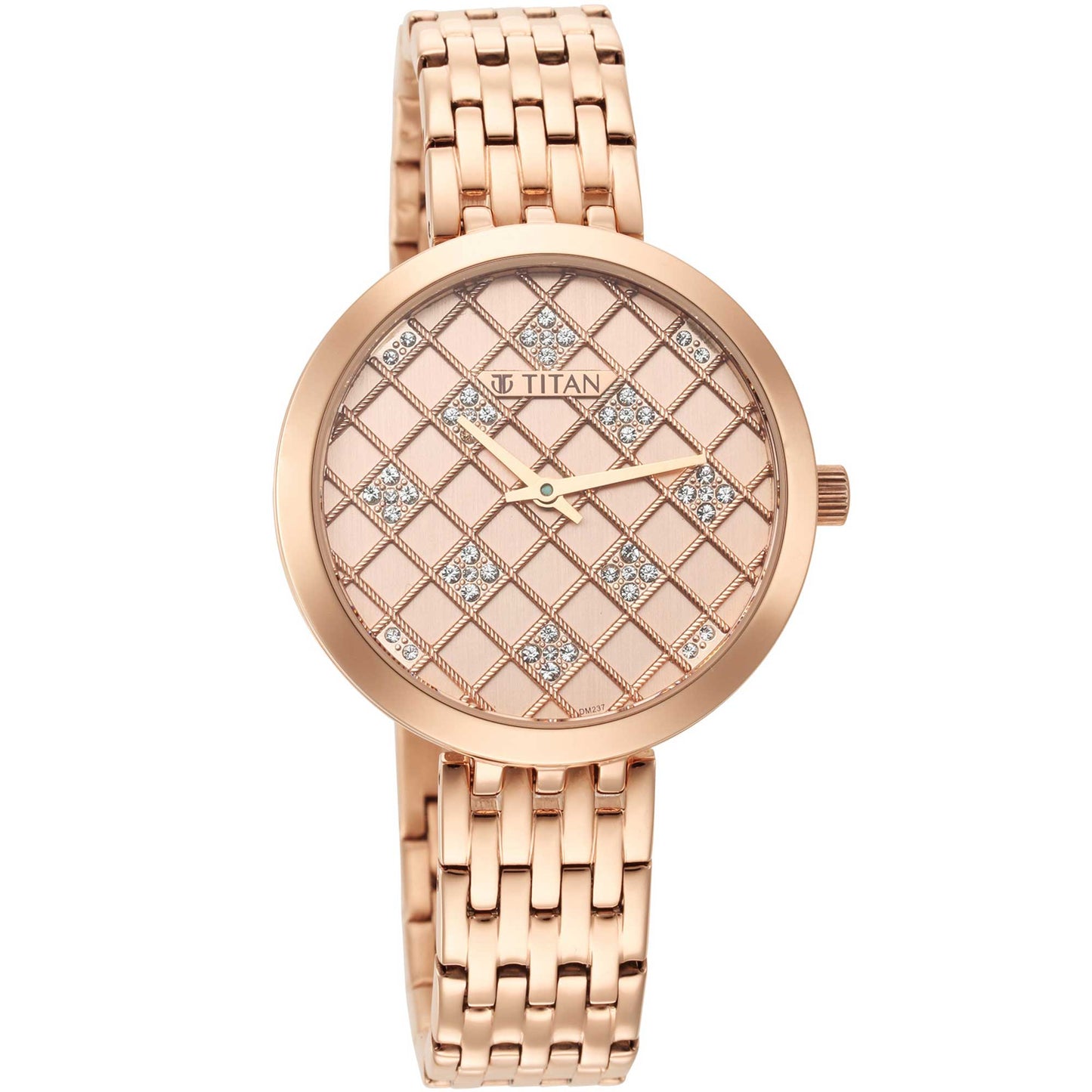 Titan Purple Unending Beauty Rose Gold Dial Women Watch With Stainless Steel Strap