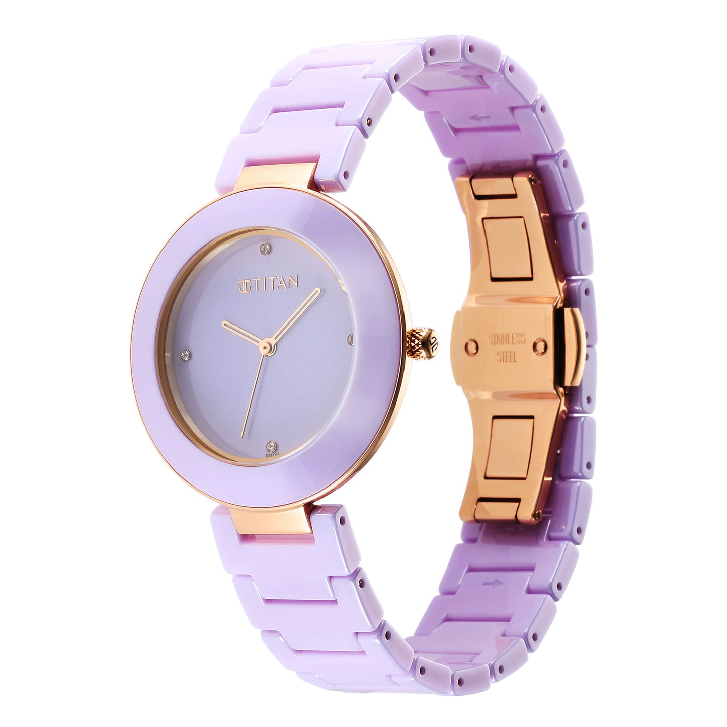 Titan Purple Ceramics Purple Dial Analog Ceramic Strap watch for Women