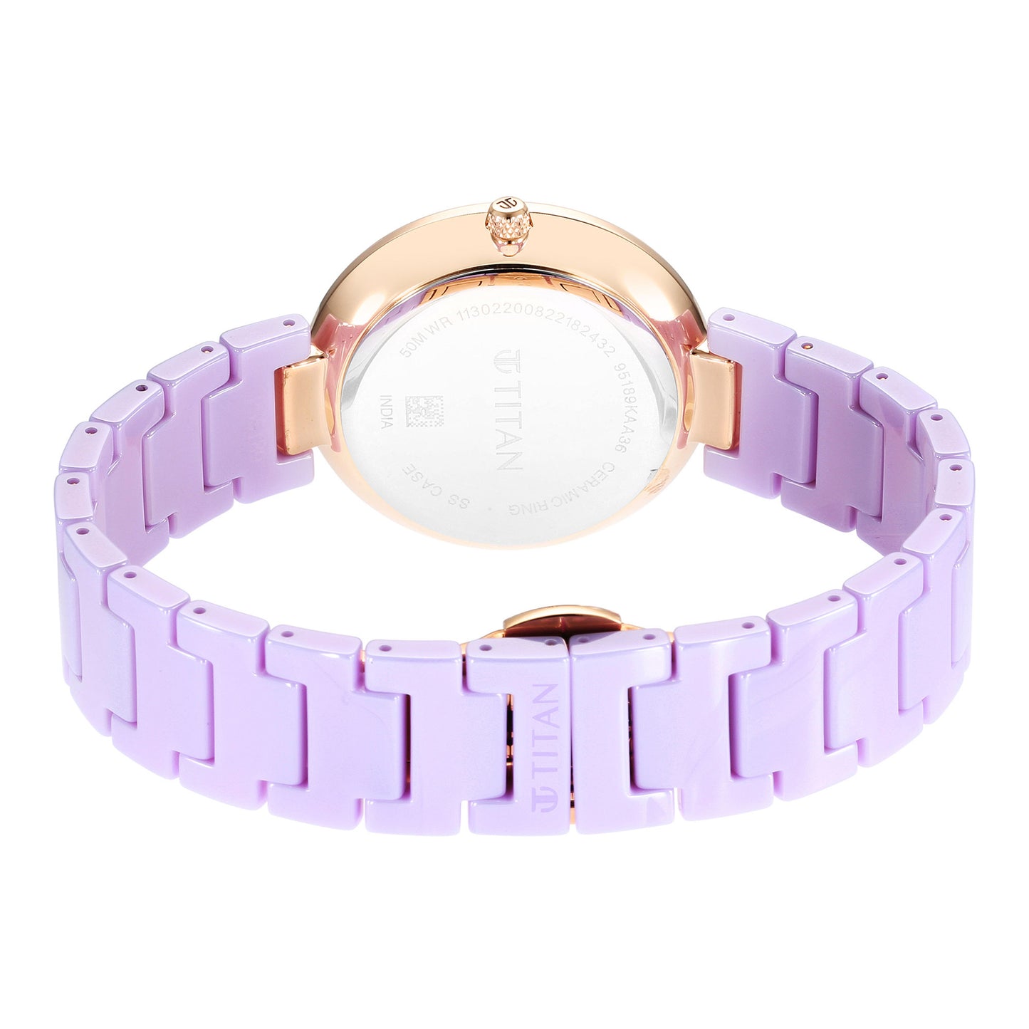 Titan Purple Ceramics Purple Dial Analog Ceramic Strap watch for Women
