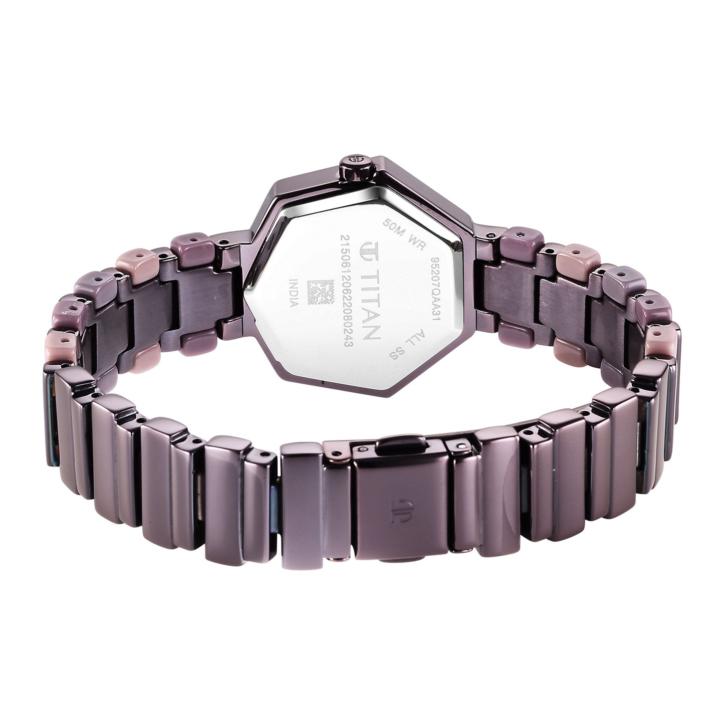 Glitz Purple Dial Metal & Plastic Strap Watch for Women