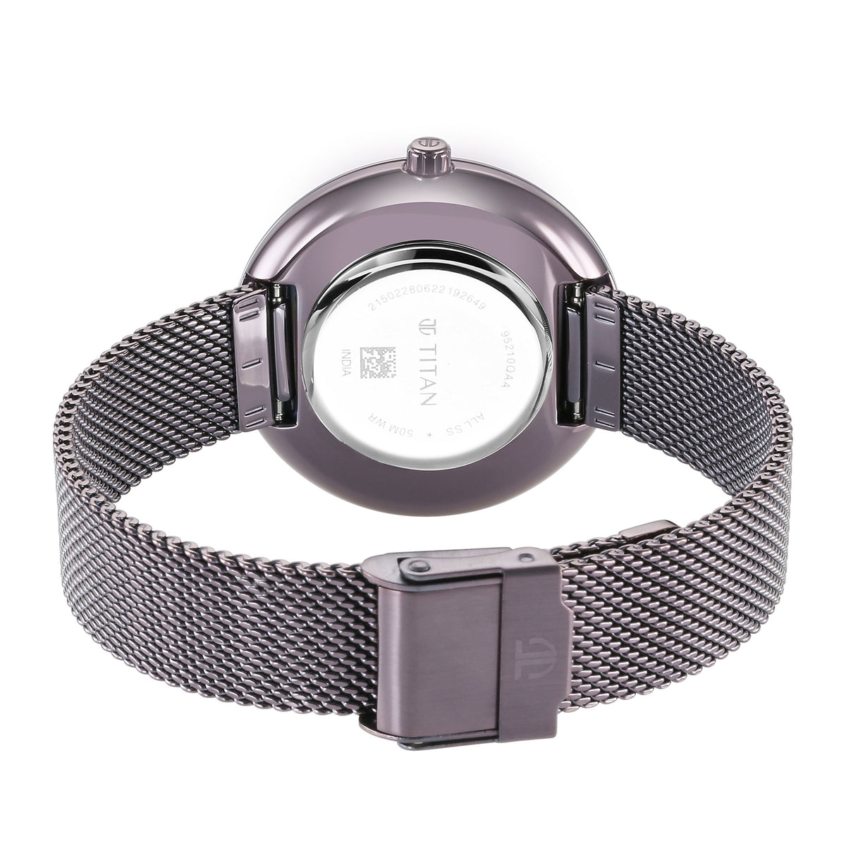 Glitz Purple Dial Stainless Steel Strap Watch for Women